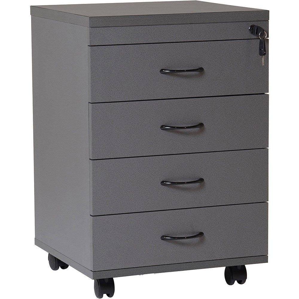 Rapid Worker Pedestal 465W x 447D x 690H 4 File Draw Ironstone | Office Furniture Designs