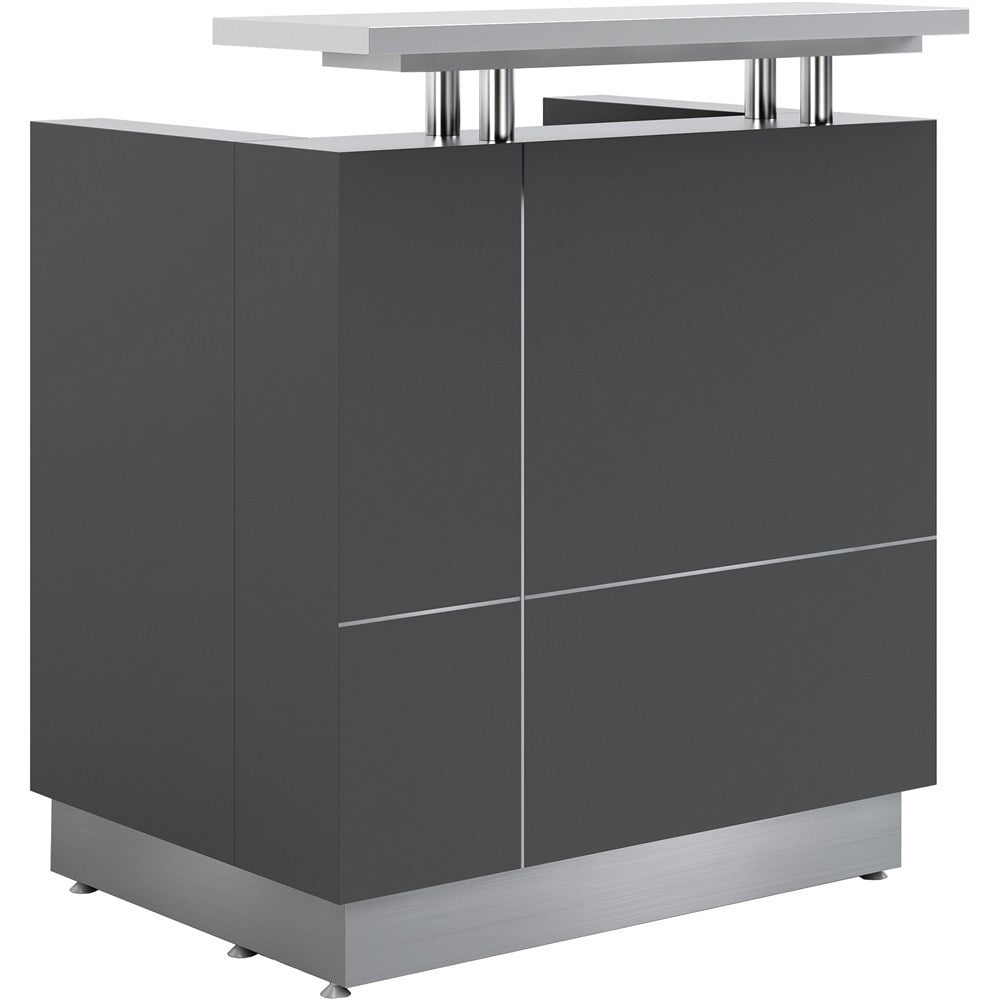 Receptionist Counter 880W x 690D x 1150mmH 880W x 690D x 1150H Metallic Grey | Office Furniture Designs