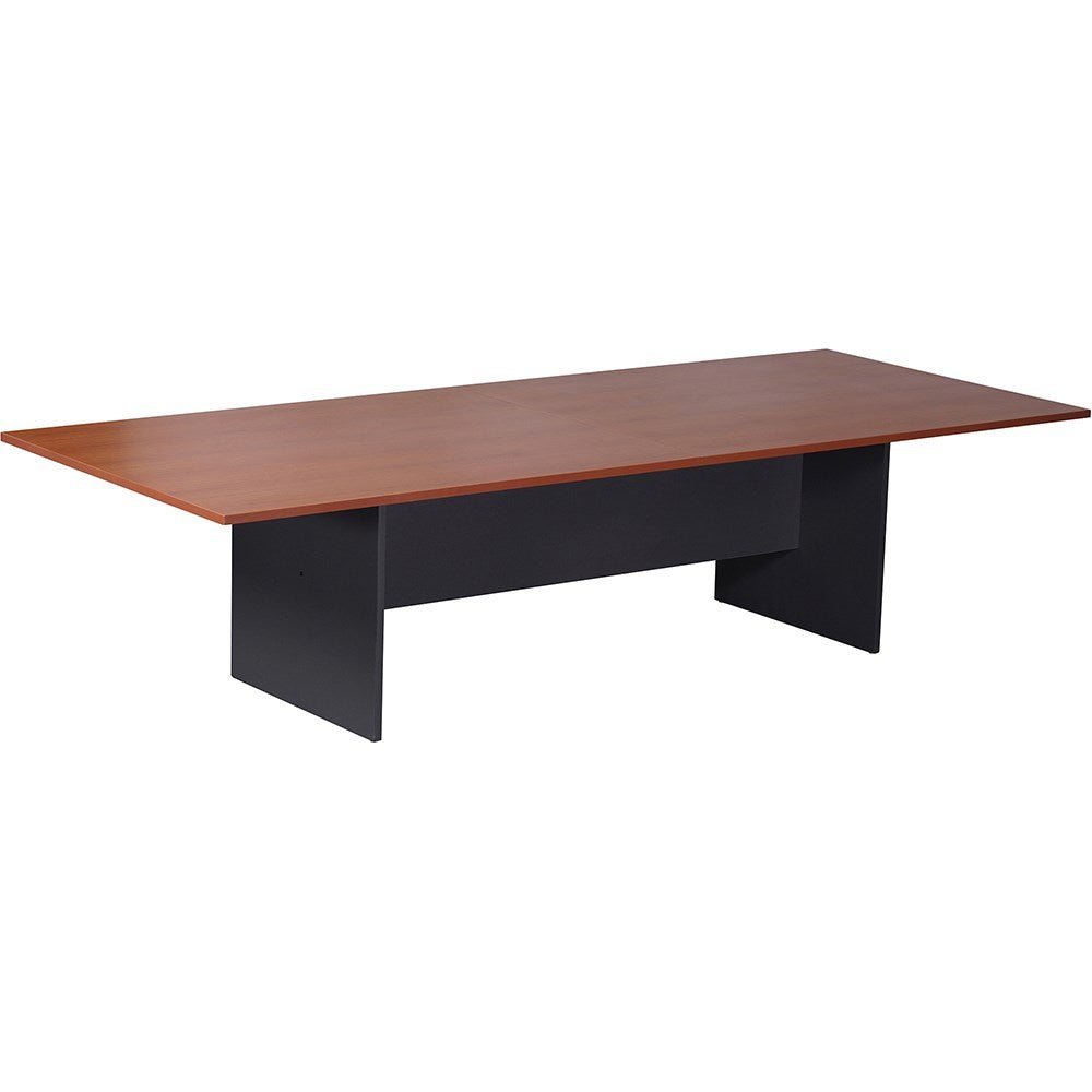 Rectangle Boardroom Table 2400W x 1200D x 730H Cherry & Ironstone | Office Furniture Designs