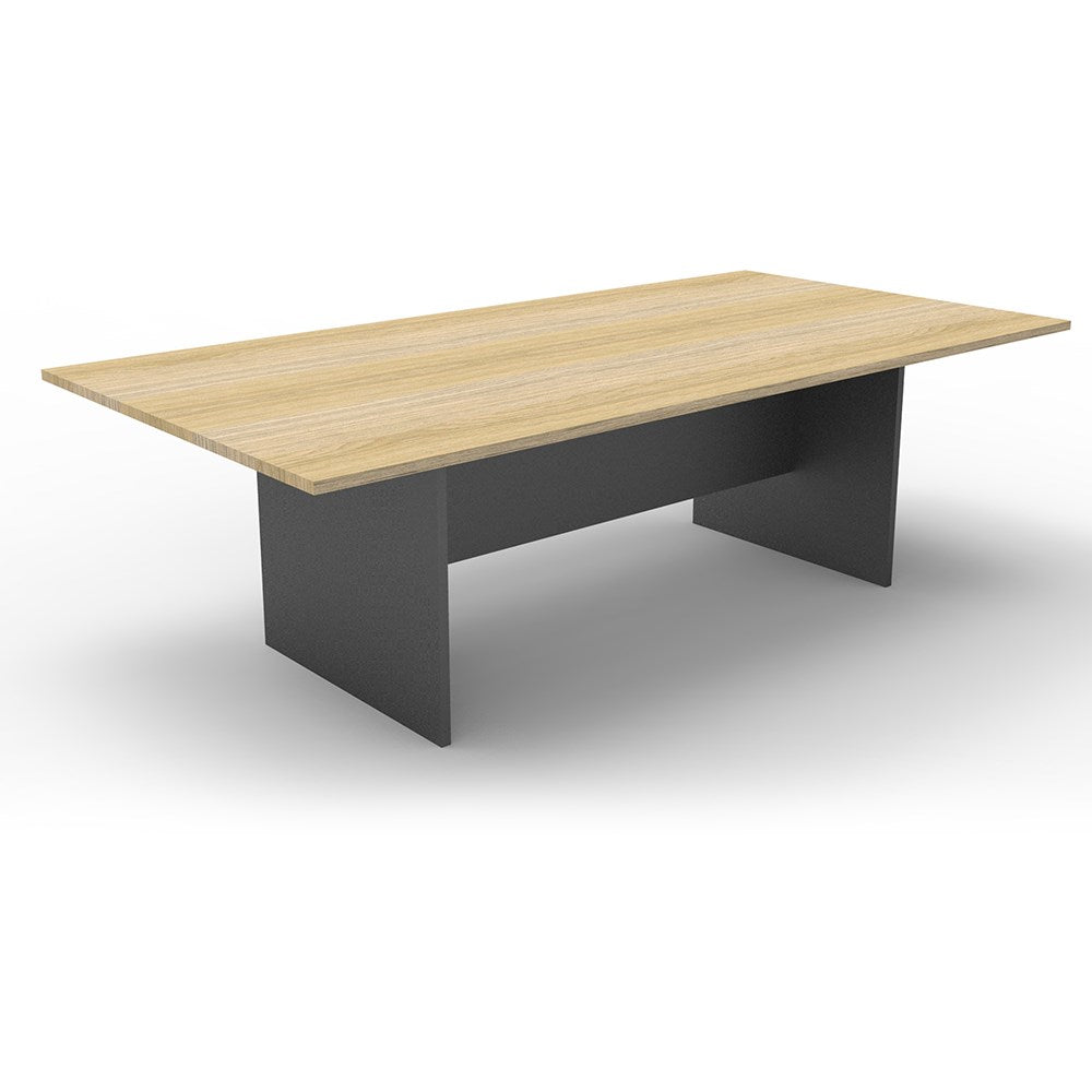 Rectangle Boardroom Table 2400W x 1200D x 730H Oak & Ironstone | Office Furniture Designs