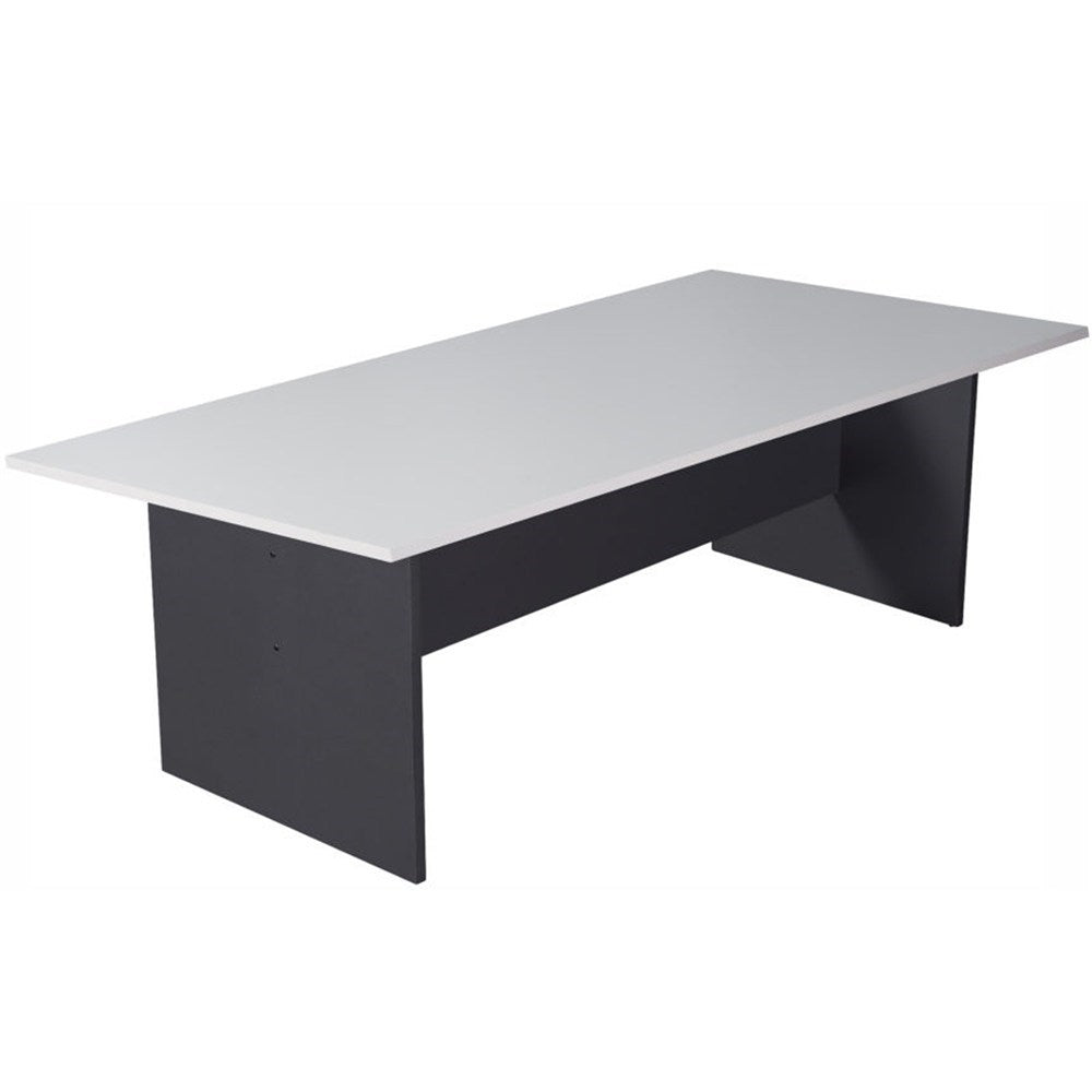 Rectangle Boardroom Table 2400W x 1200D x 730H White & Ironstone | Office Furniture Designs