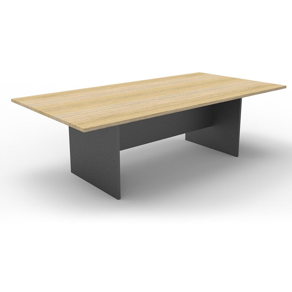 Rectangle Boardroom Table 3200W x 1200D x 730H Oak & Ironstone | Office Furniture Designs
