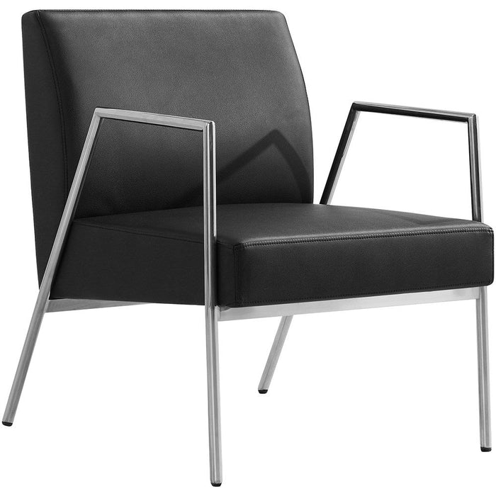 Rivet Lounge Chair 1 Seater 650W x 690D x 810mmH Black PU | Office ...