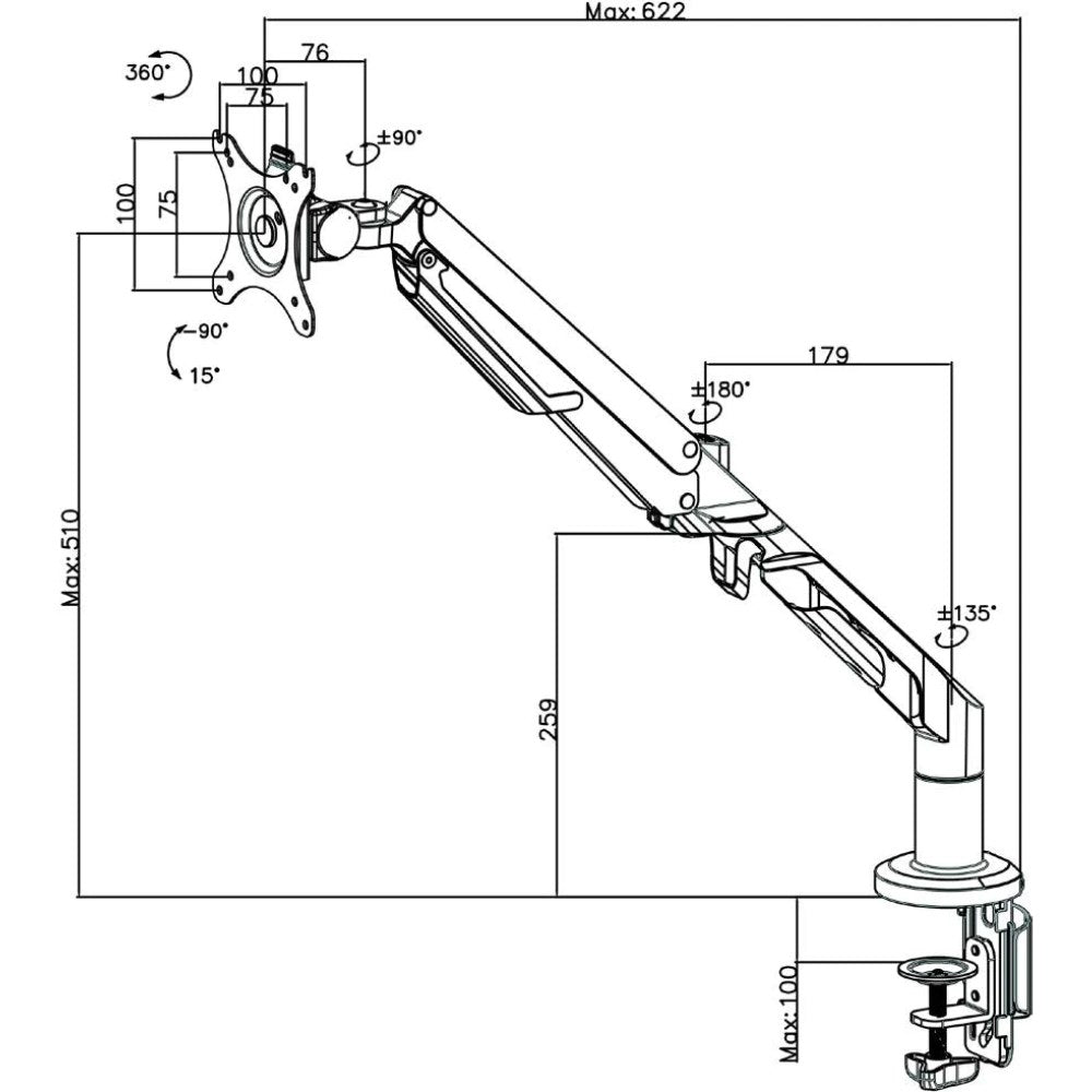 Scimitar Monitor Arm White Dual White | Office Furniture Designs
