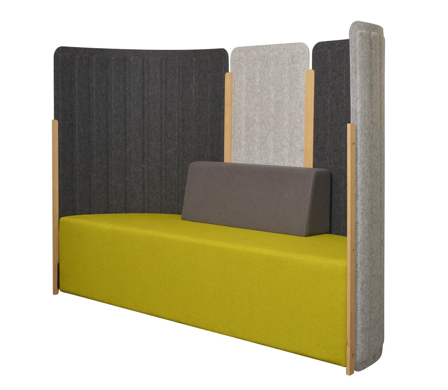 Seachange Screen Curved 500W x 9D x 1160H Light Grey & Charcoal | Office Furniture Designs