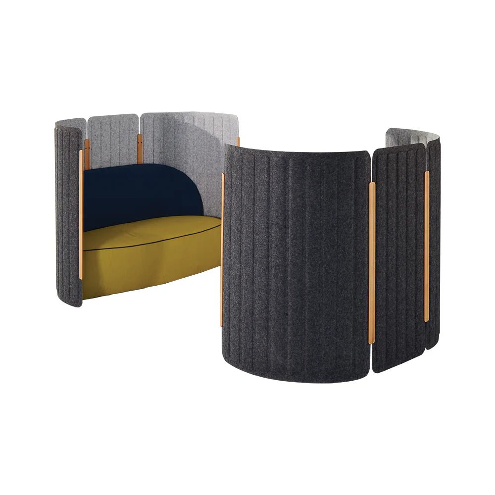 Seachange Screen Curved 500W x 9D x 1160H Light Grey & Charcoal | Office Furniture Designs
