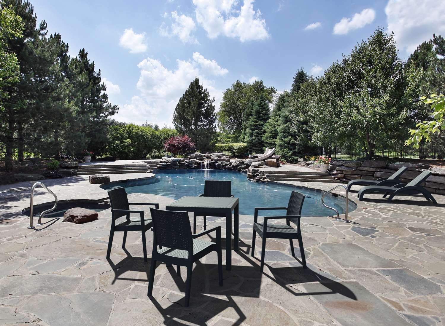 Siesta 5 Piece Resin Rattan Outdoor Table Setting Anthracite | Office Furniture Designs