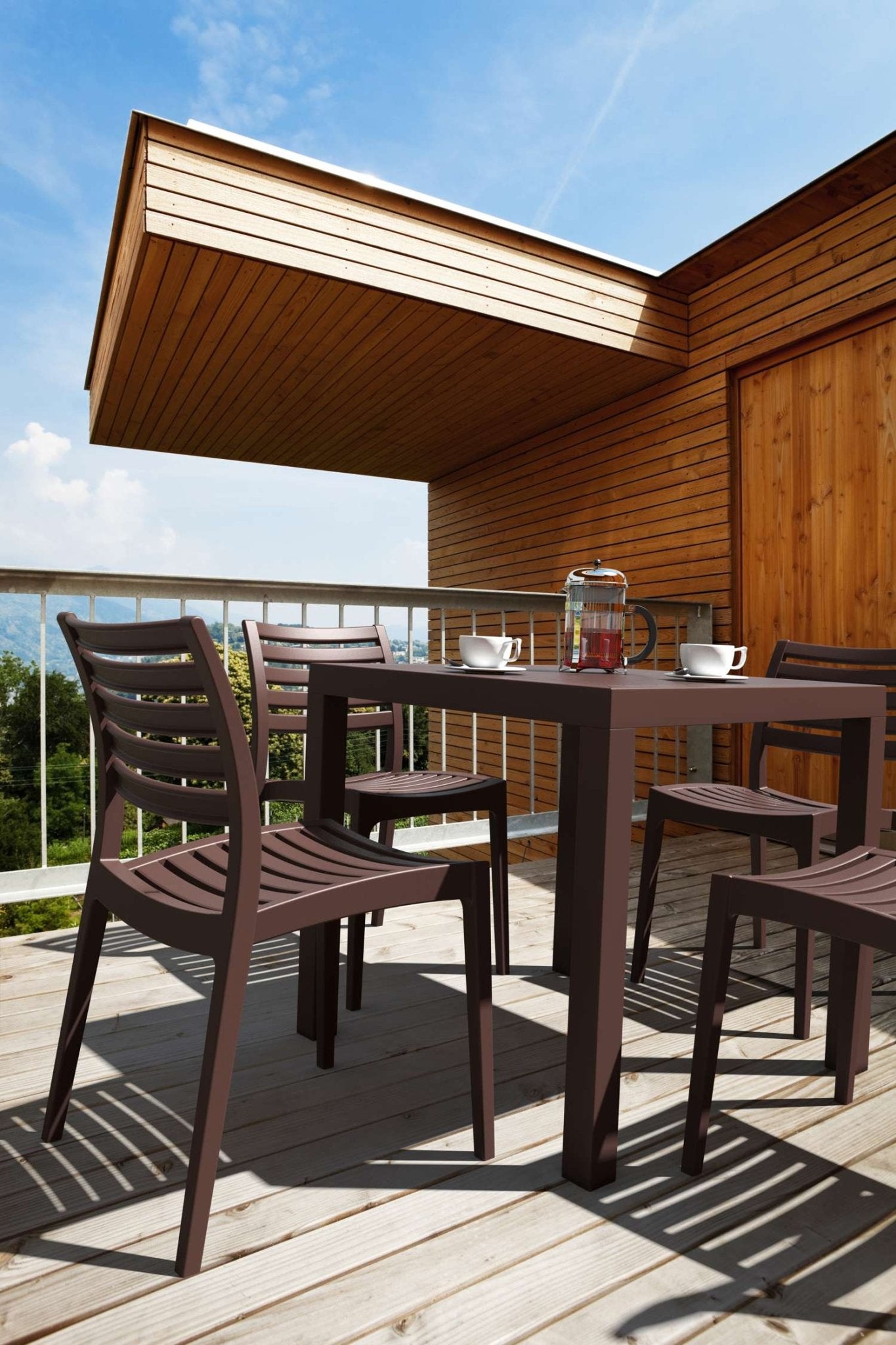 Siesta Ares 5 Piece Outdoor Table Setting Chocolate | Office Furniture Designs