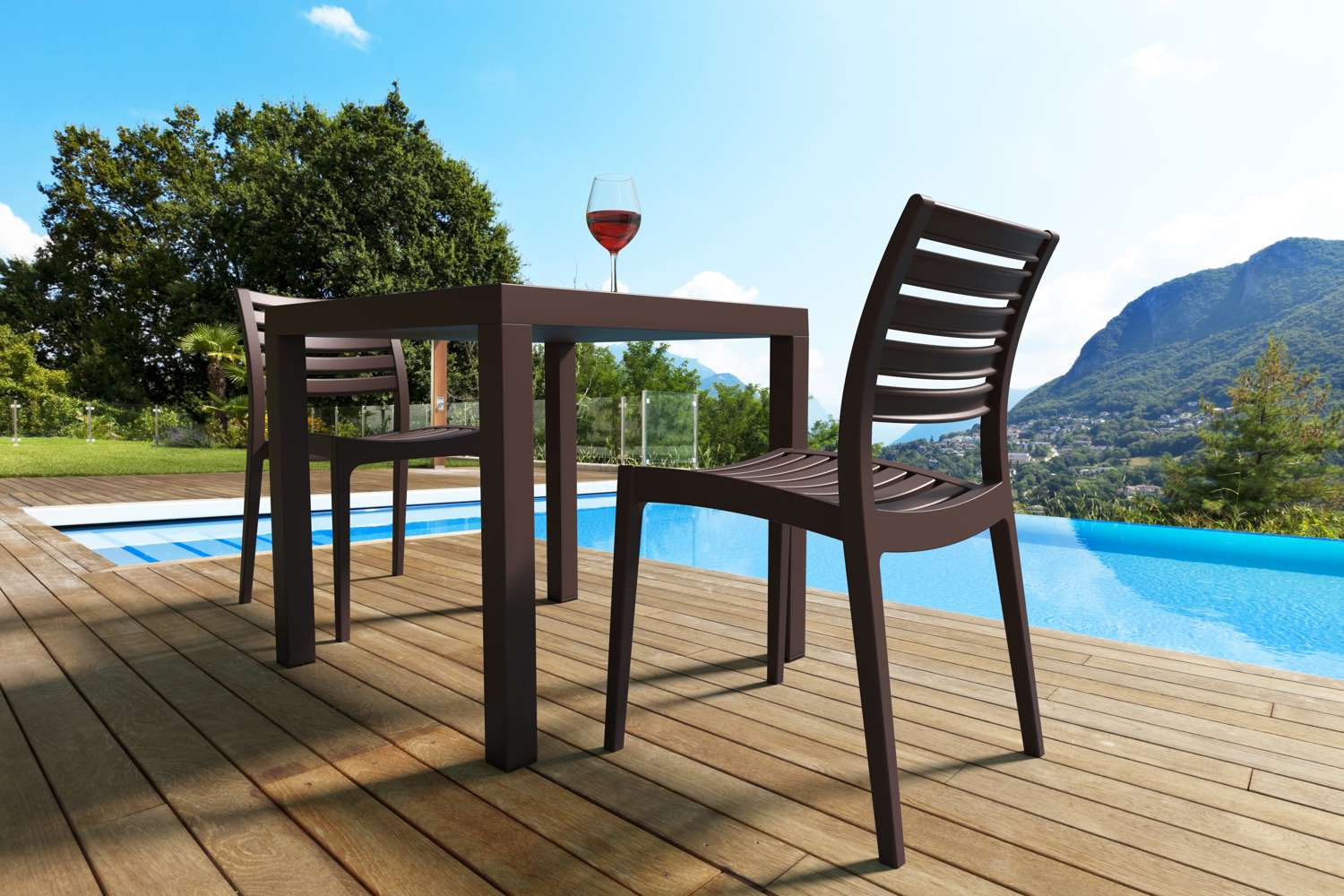 Siesta Ares Outdoor Table For Two Package Chocolate | Office Furniture Designs