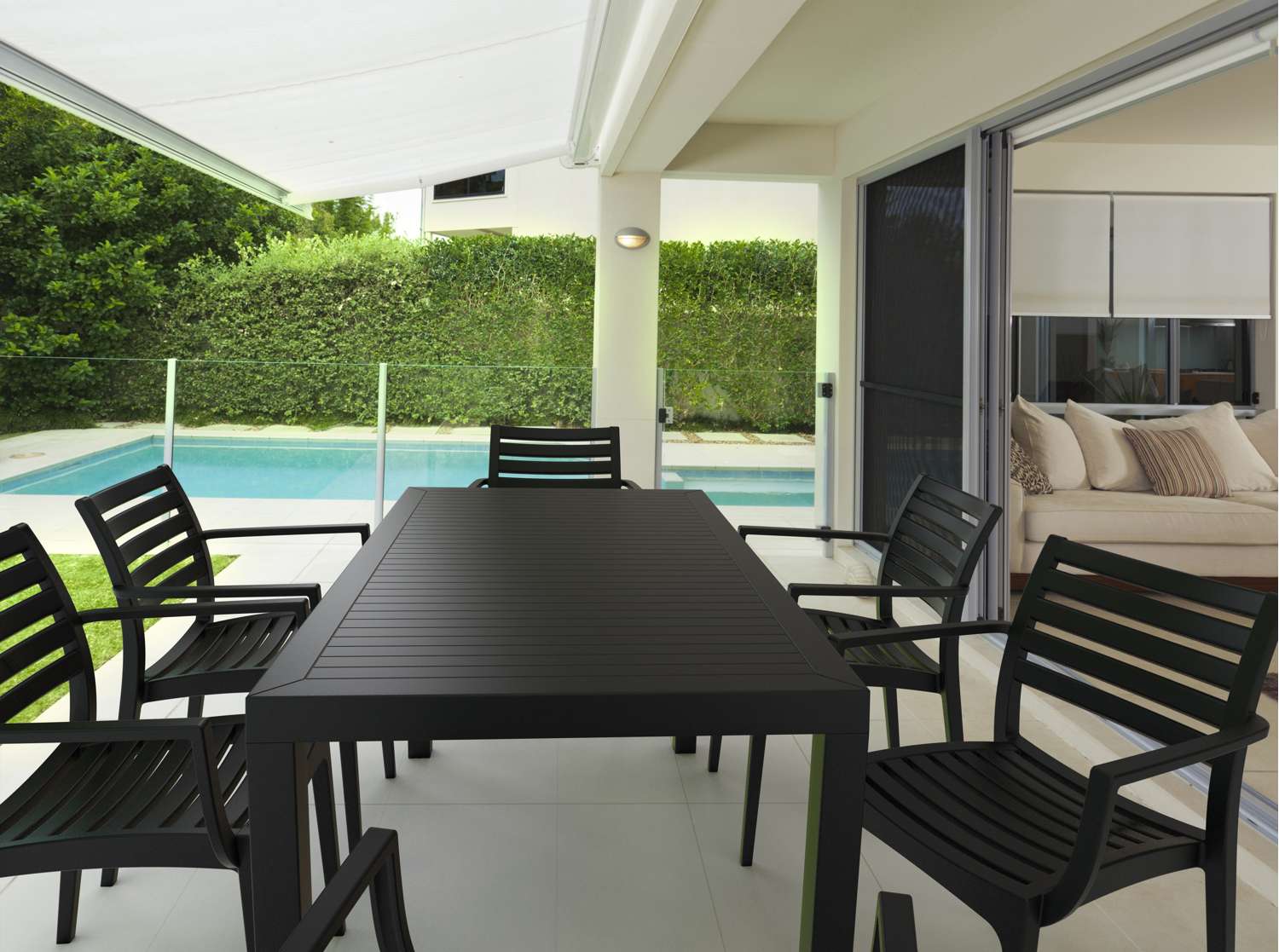 Siesta Artemis 7 Piece Outdoor Patio Dining Setting Black | Office Furniture Designs
