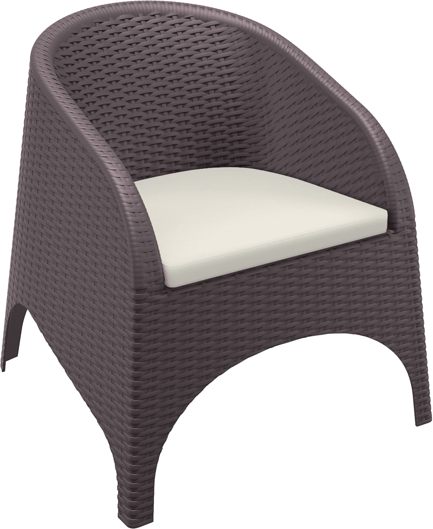 Siesta Aruba Tub Chair Chocolate Beige Cushion | Office Furniture Designs