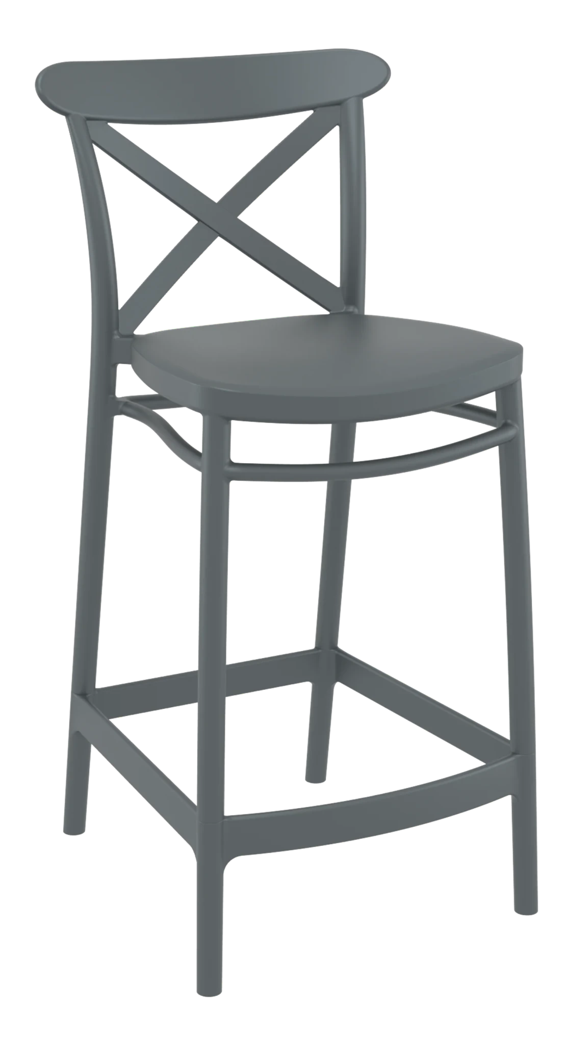 Siesta Cross Barstool 65cm - Counter Height Anthracite | Office Furniture Designs