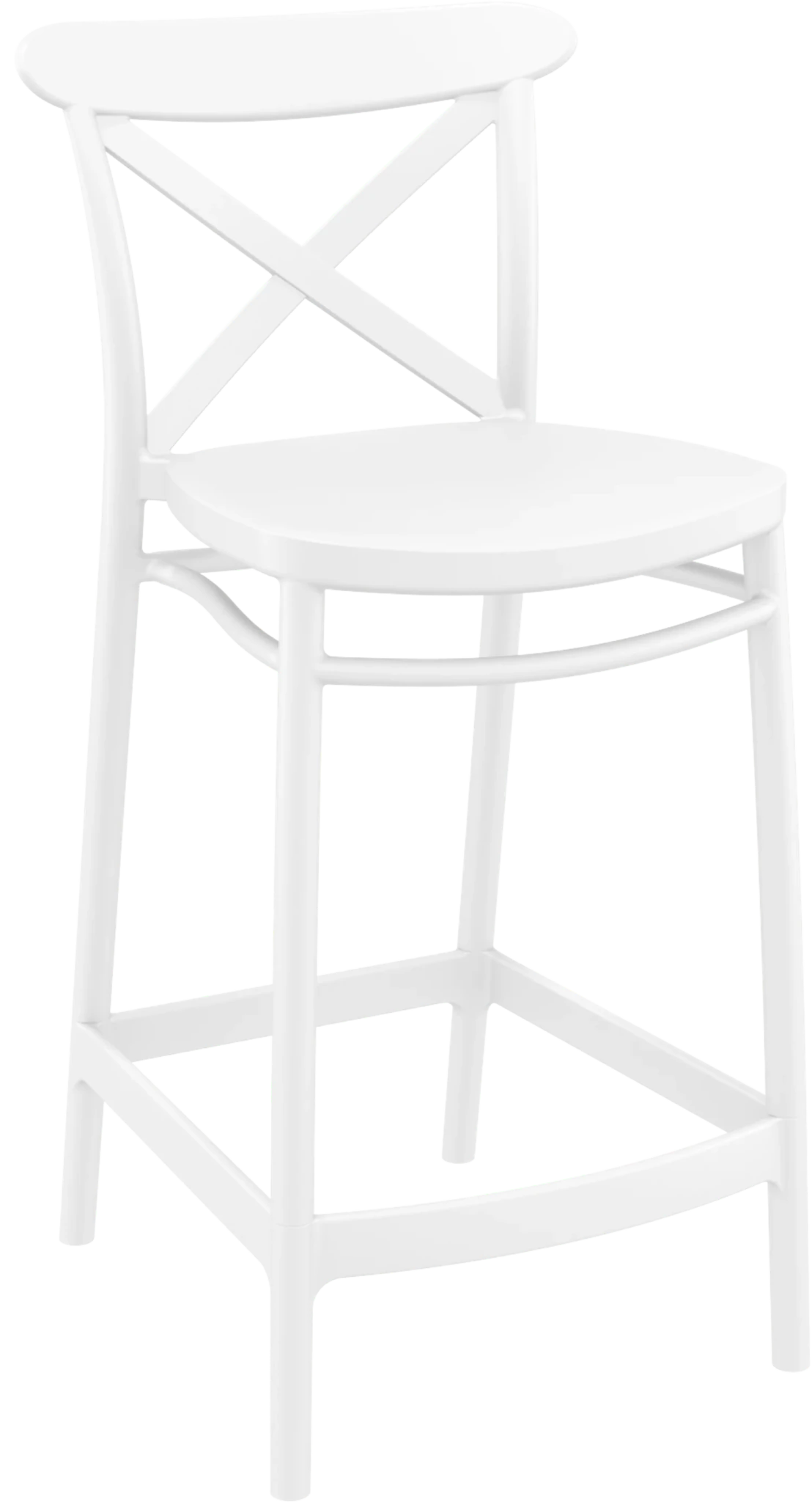 Siesta Cross Barstool 65cm - Counter Height White | Office Furniture Designs