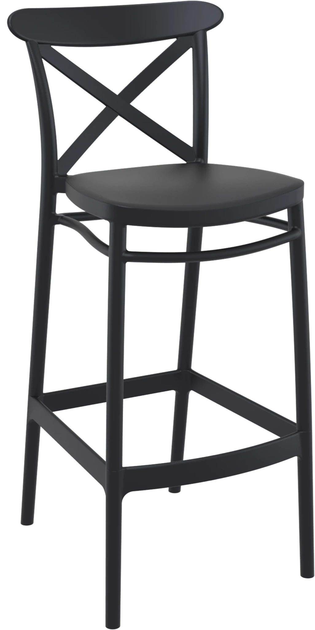 Siesta Cross Barstool 75cm - Bar Height Black | Office Furniture Designs
