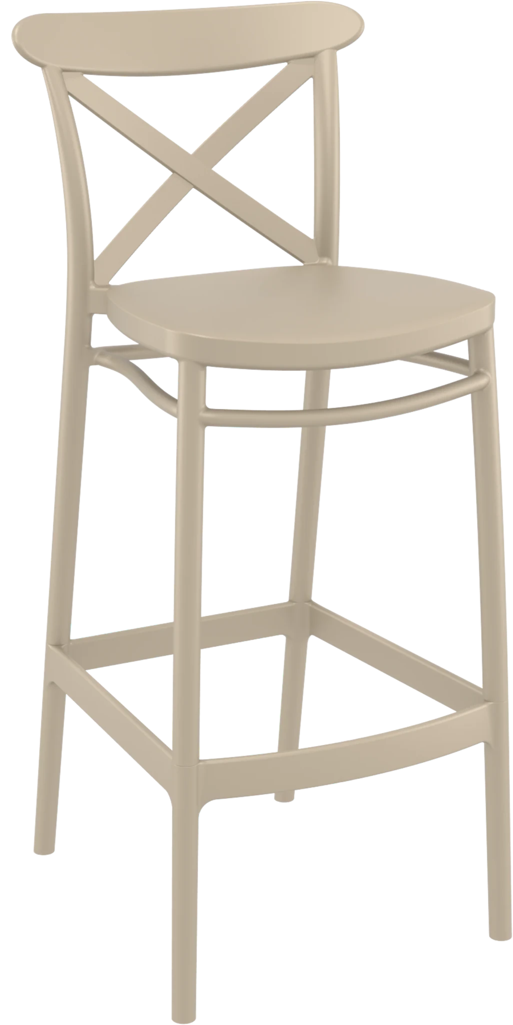 Siesta Cross Barstool 75cm - Bar Height Taupe | Office Furniture Designs