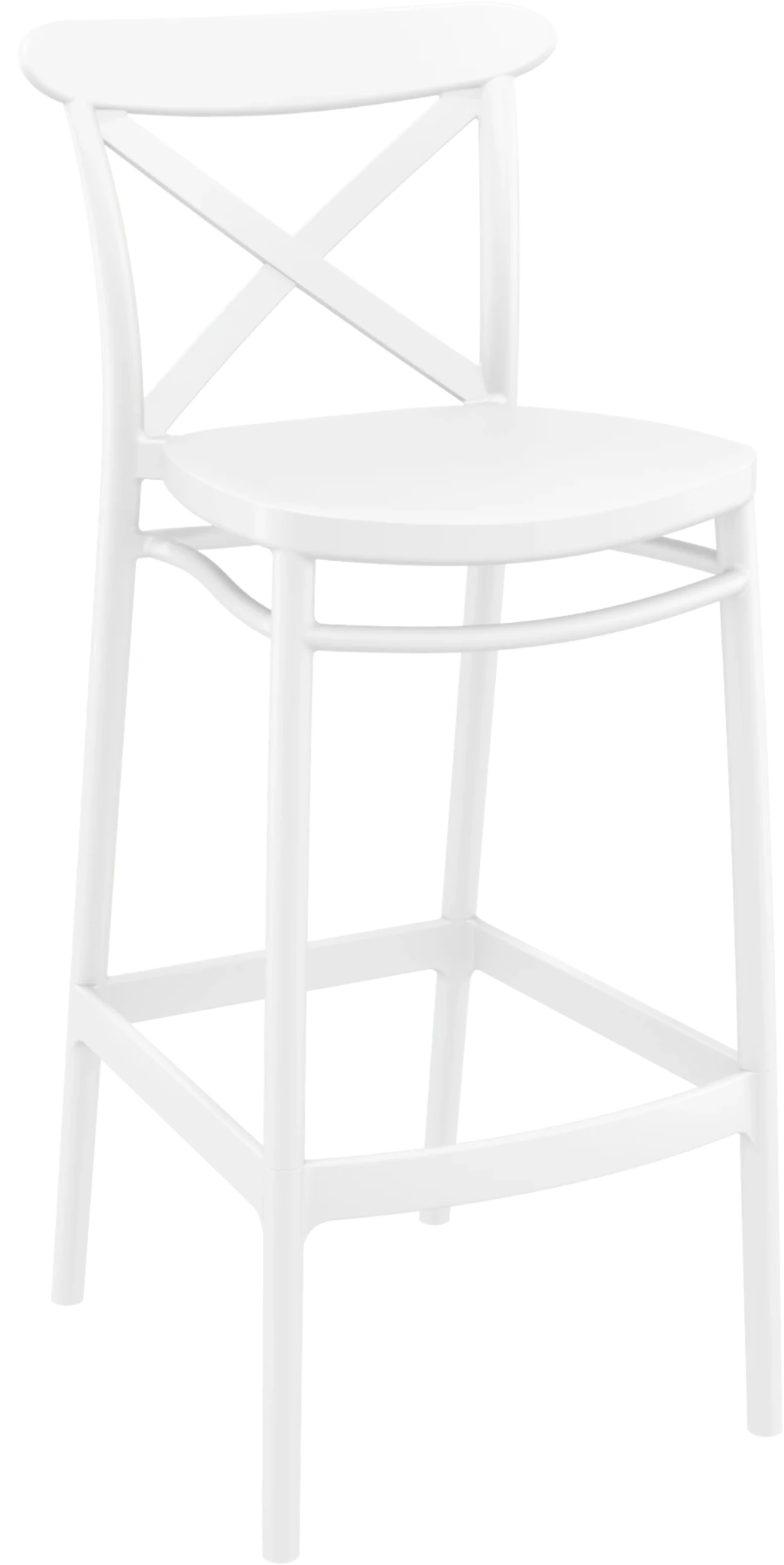 Siesta Cross Barstool 75cm - Bar Height White | Office Furniture Designs