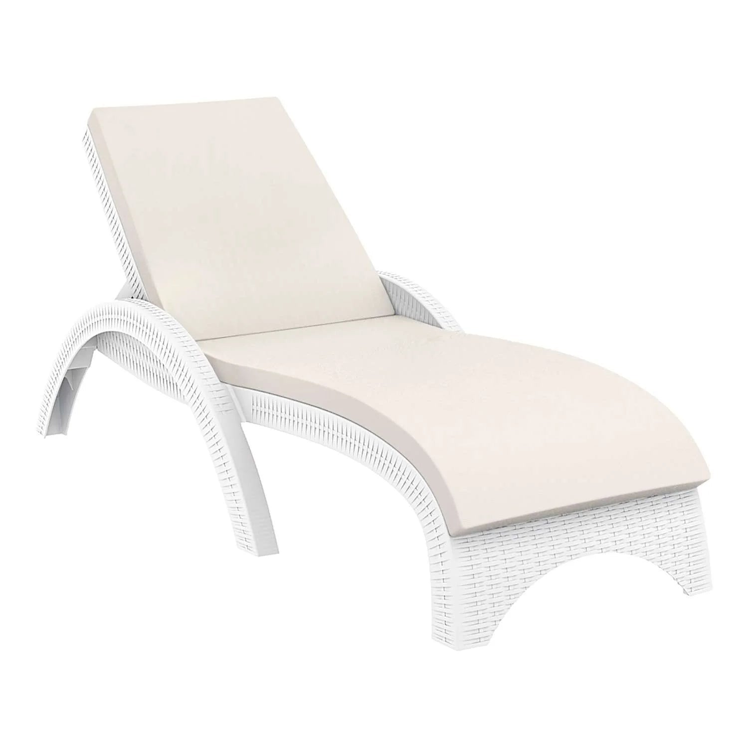 Siesta Fiji Sunlounger Beige Cushion White | Office Furniture Designs