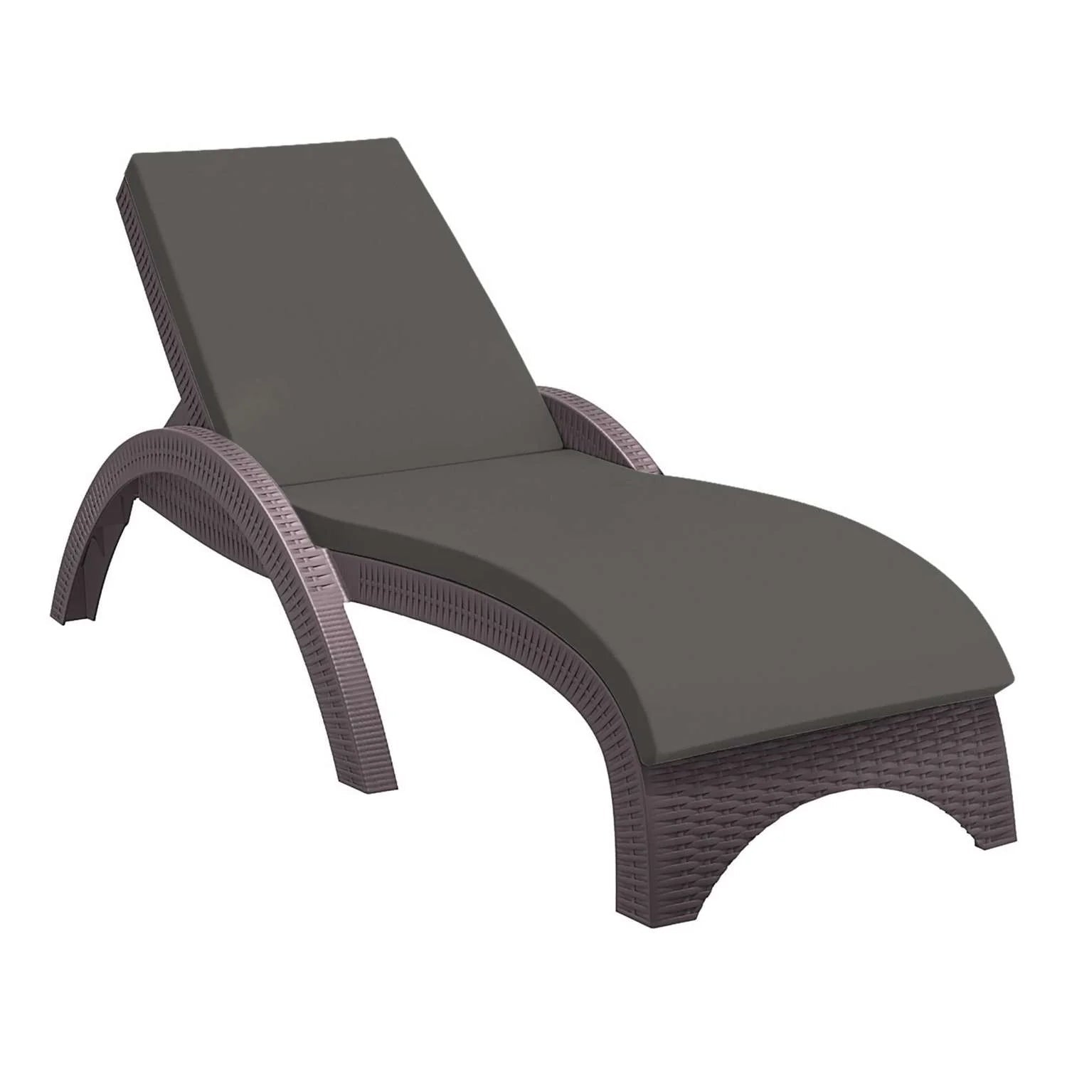 Siesta Fiji Sunlounger Dark Grey Etisilk Cushion Chocolate | Office Furniture Designs