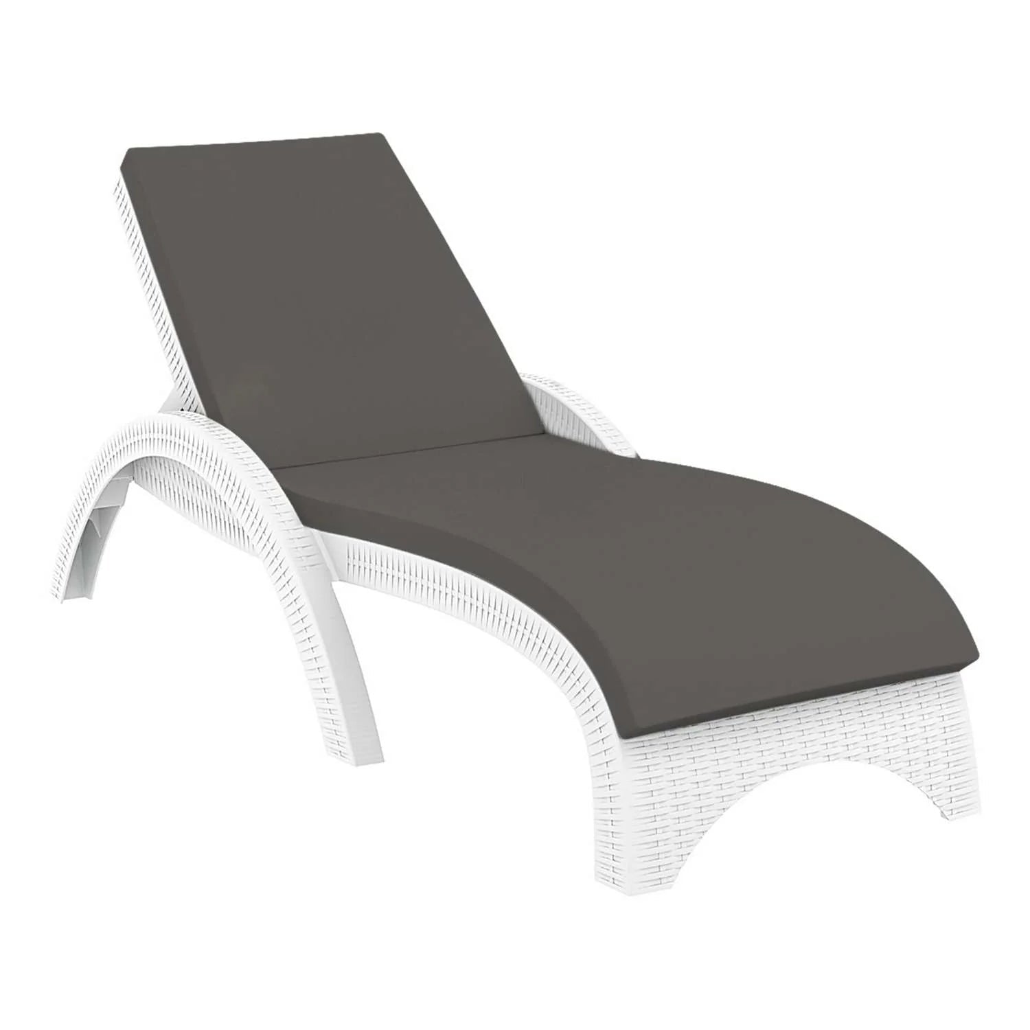 Siesta Fiji Sunlounger Dark Grey Etisilk Cushion White | Office Furniture Designs