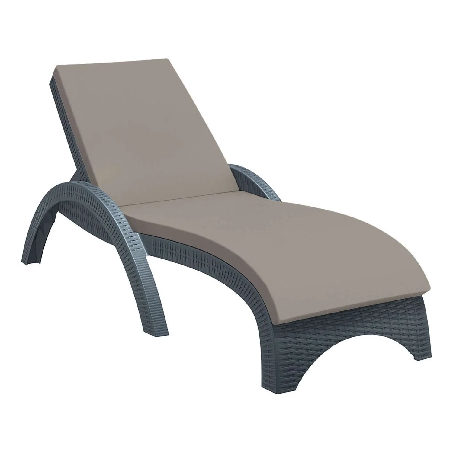 Siesta Fiji Sunlounger Light Brown Etisilk Cushion Anthracite | Office Furniture Designs