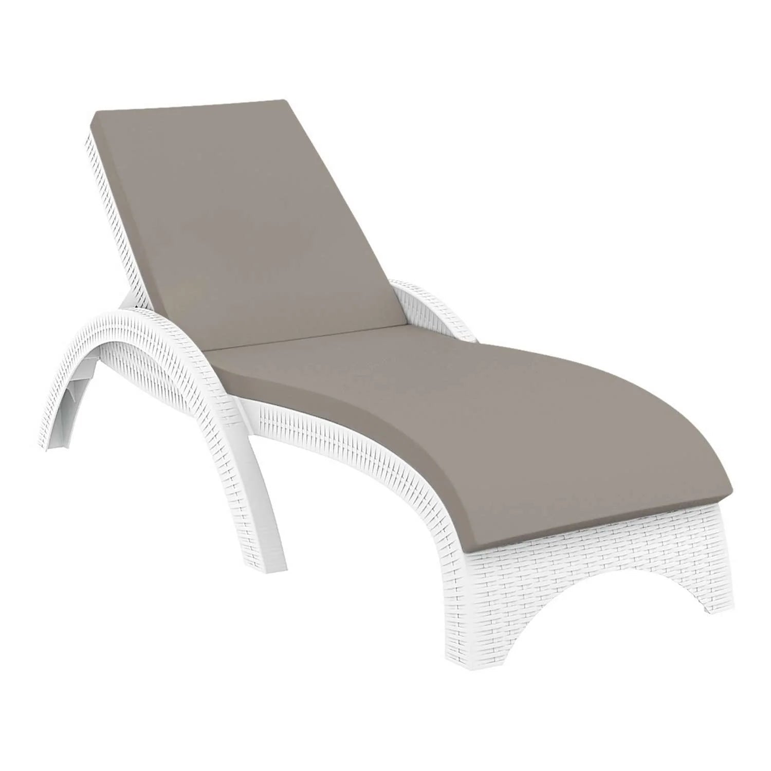 Siesta Fiji Sunlounger Light Brown Etisilk Cushion White | Office Furniture Designs
