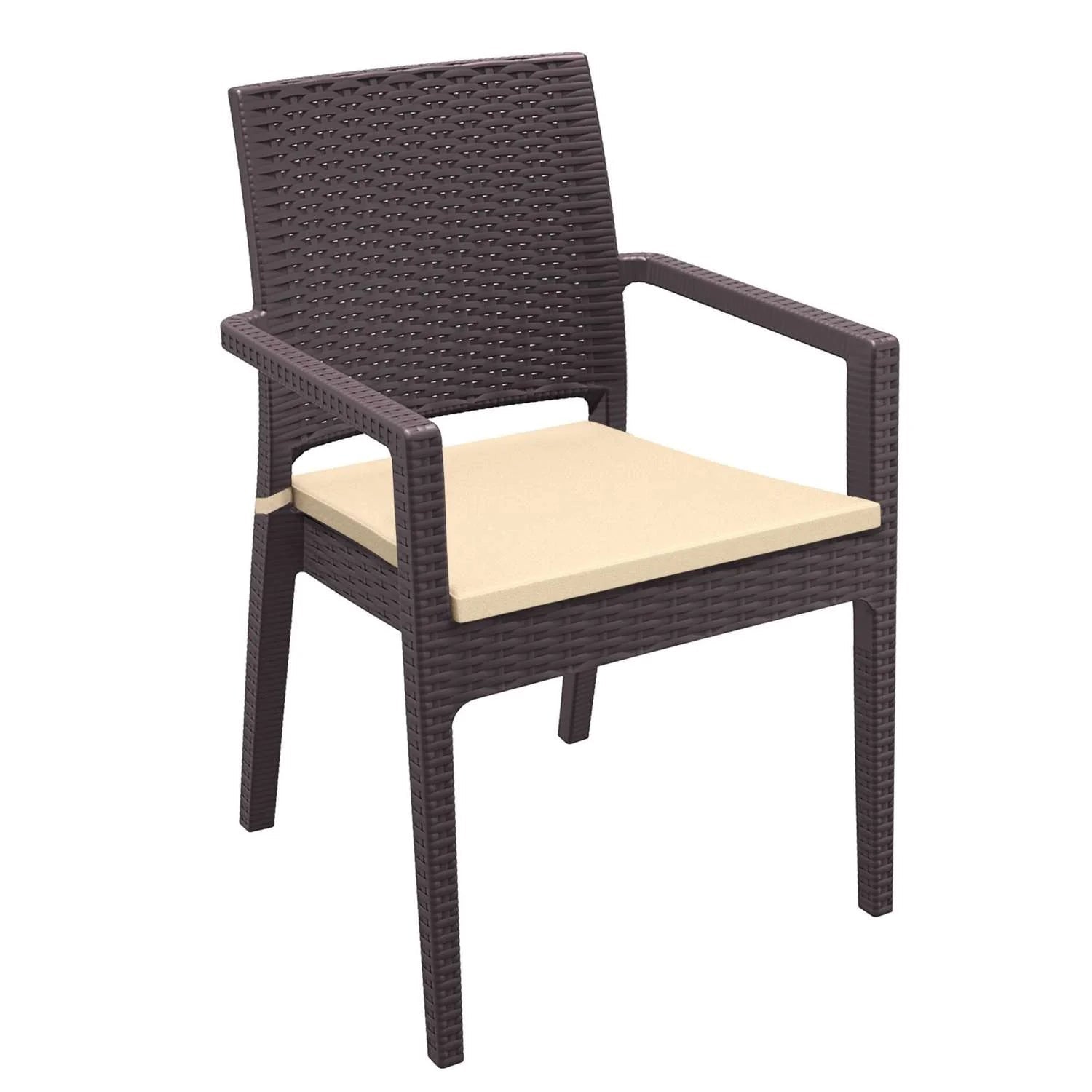 Siesta Ibiza Armchair Chocolate Beige Cushion | Office Furniture Designs