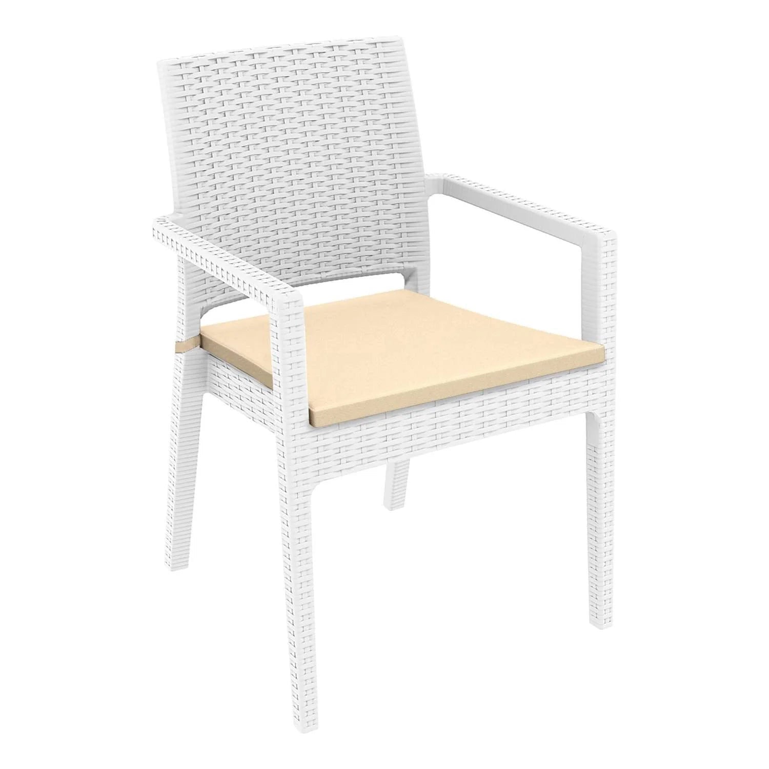 Siesta Ibiza Armchair White Beige Cushion | Office Furniture Designs