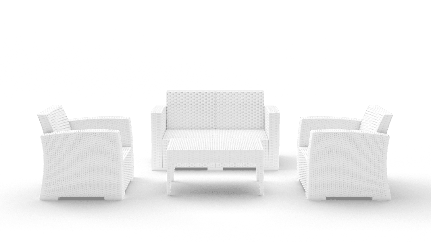 Siesta Monaco Lounge Sets Without Cushion All White | Office Furniture Designs