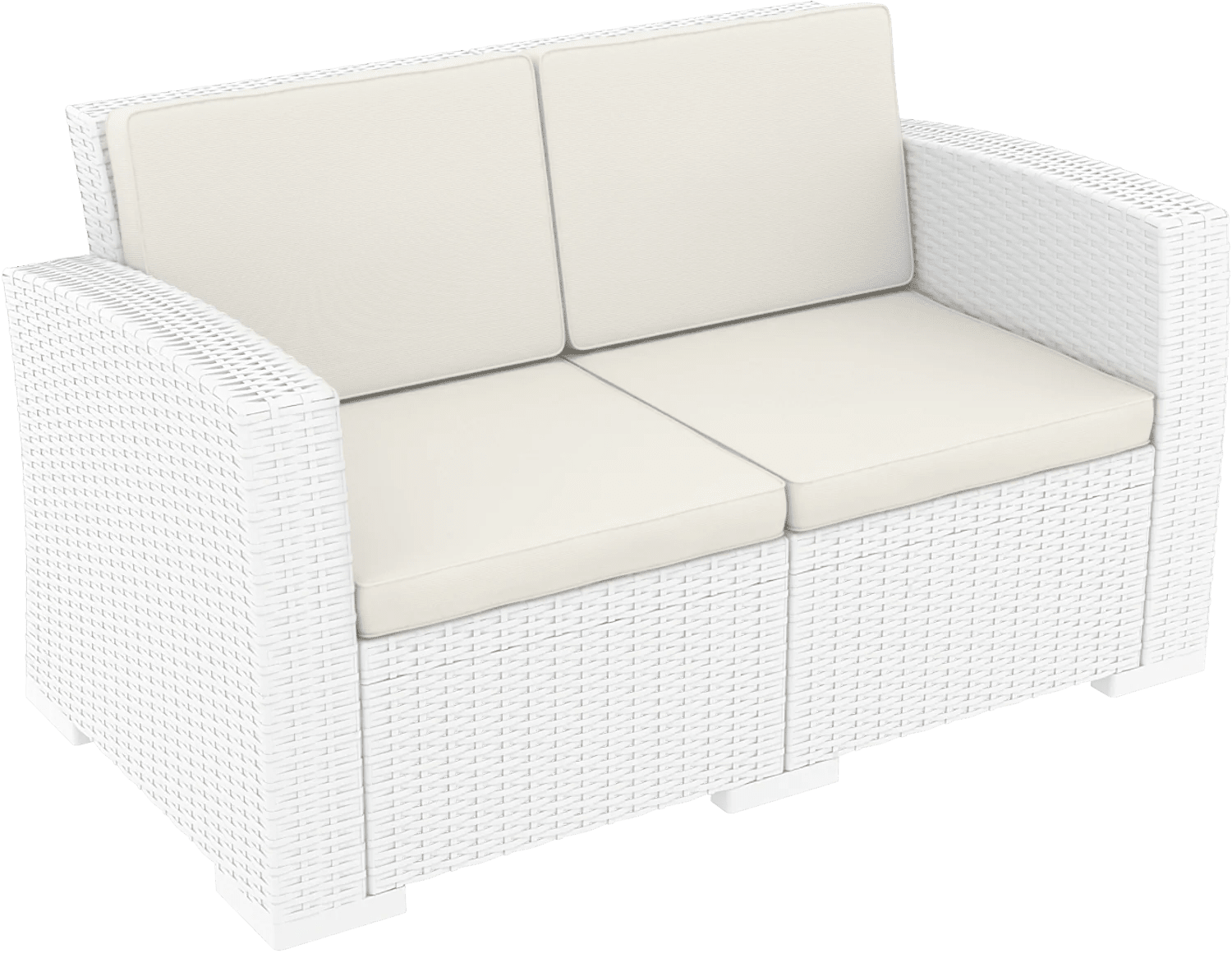 Siesta Monaco Lounge Sofa With Cushions All White | Office Furniture Designs
