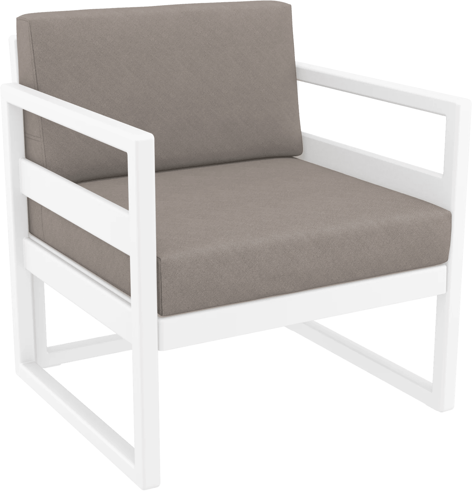 Siesta Mykonos Lounge Armchair White Light Brown | Office Furniture Designs