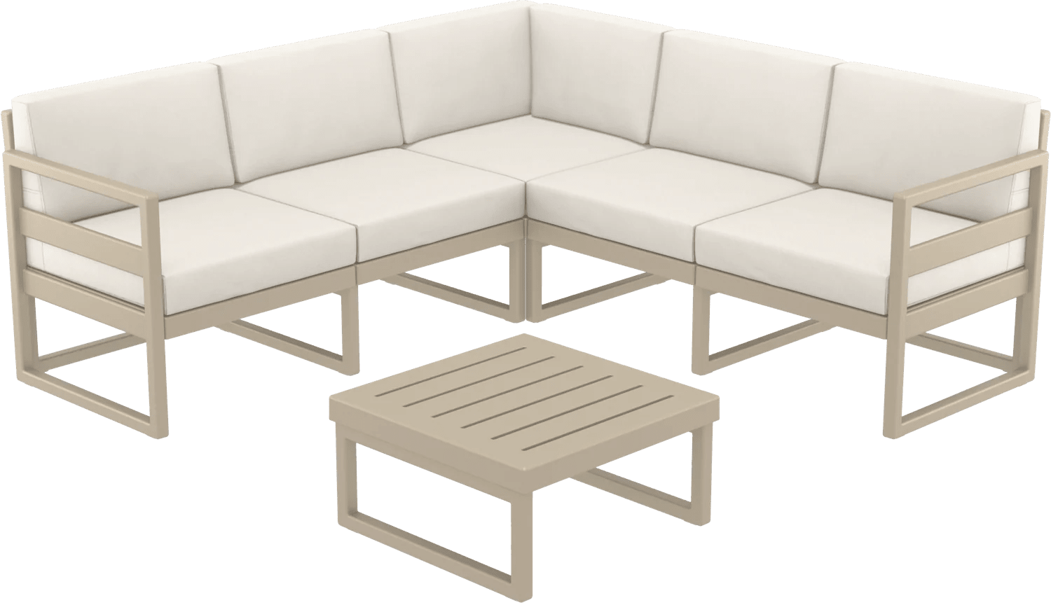 Siesta Mykonos Lounge Corner Sets Taupe Beige Cushions | Office Furniture Designs