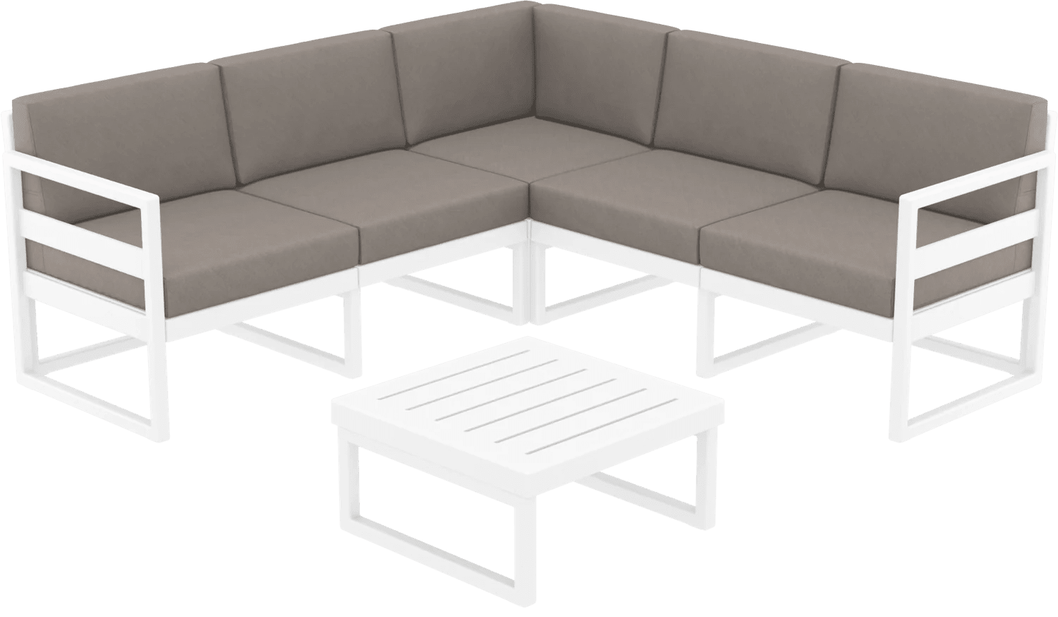 Siesta Mykonos Lounge Corner Sets White Brown Cushions | Office Furniture Designs
