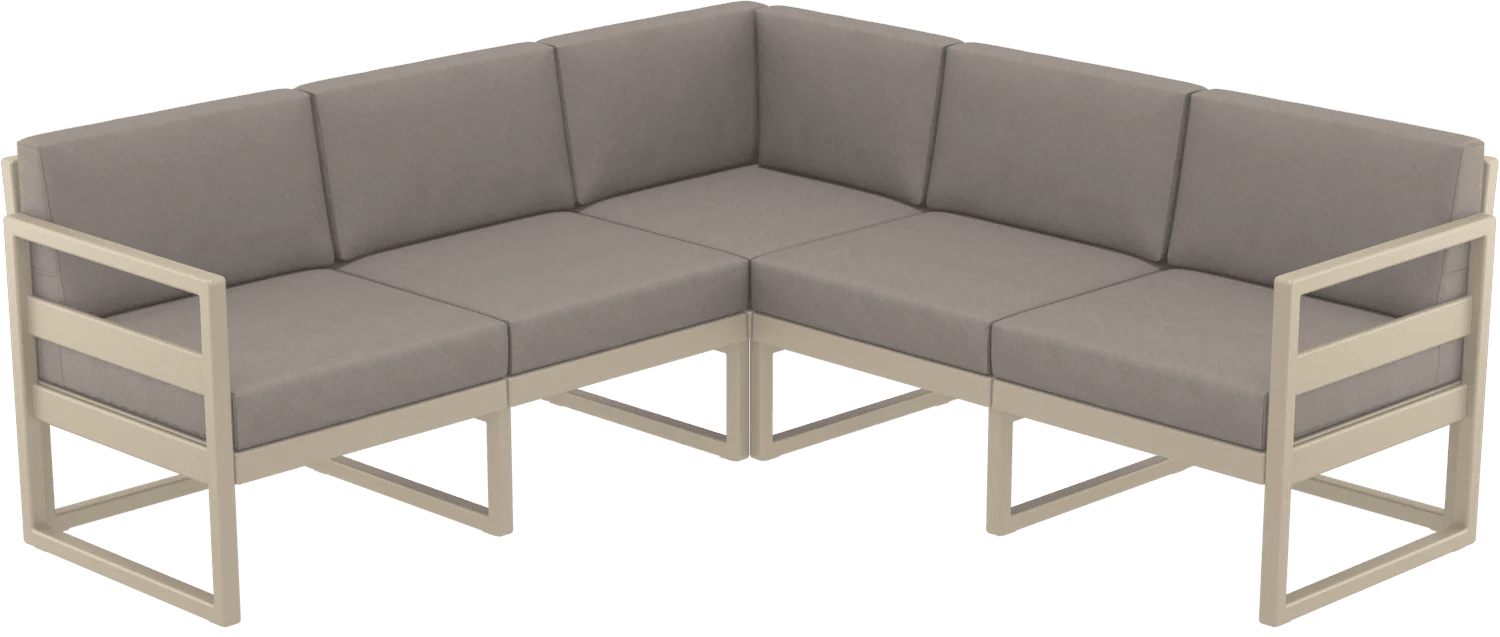 Siesta Mykonos Lounge Corner Taupe Brown Cushions | Office Furniture Designs
