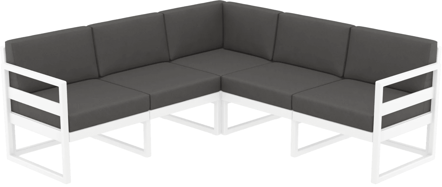 Siesta Mykonos Lounge Corner White Dark Grey Cushions | Office Furniture Designs
