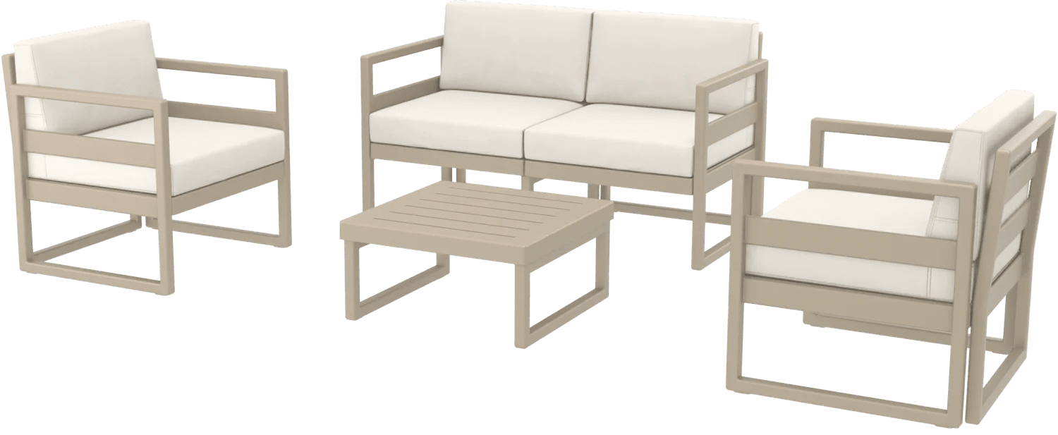 Siesta Mykonos Lounge Sets Taupe Beige Cushions | Office Furniture Designs
