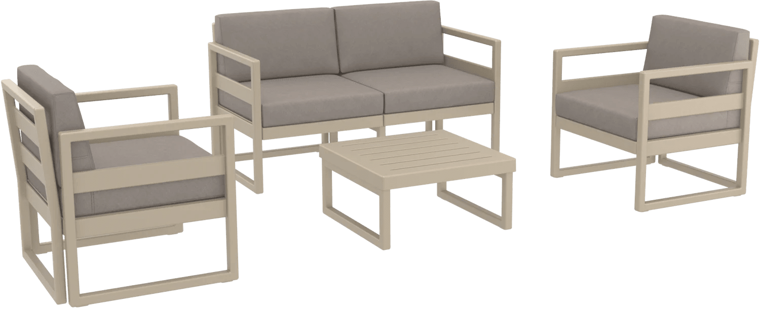 Siesta Mykonos Lounge Sets Taupe Brown Cushions | Office Furniture Designs