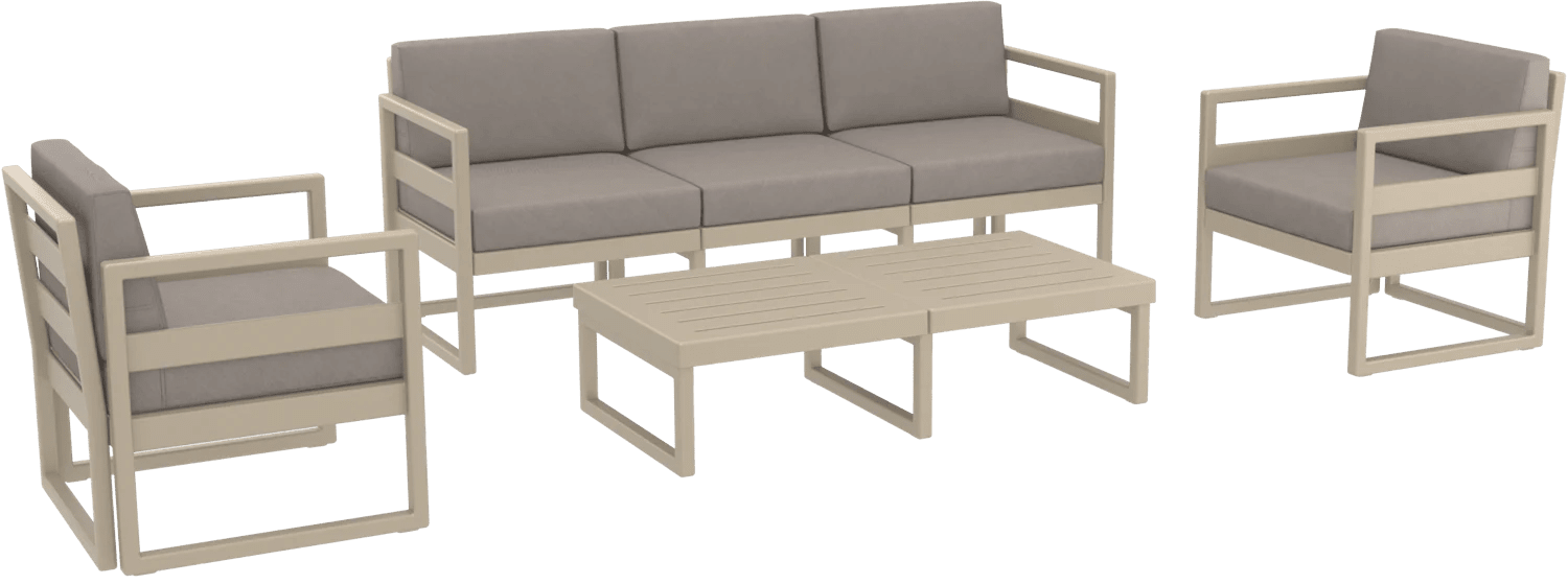 Siesta Mykonos Lounge Sets XL Taupe Brown Cushions | Office Furniture Designs