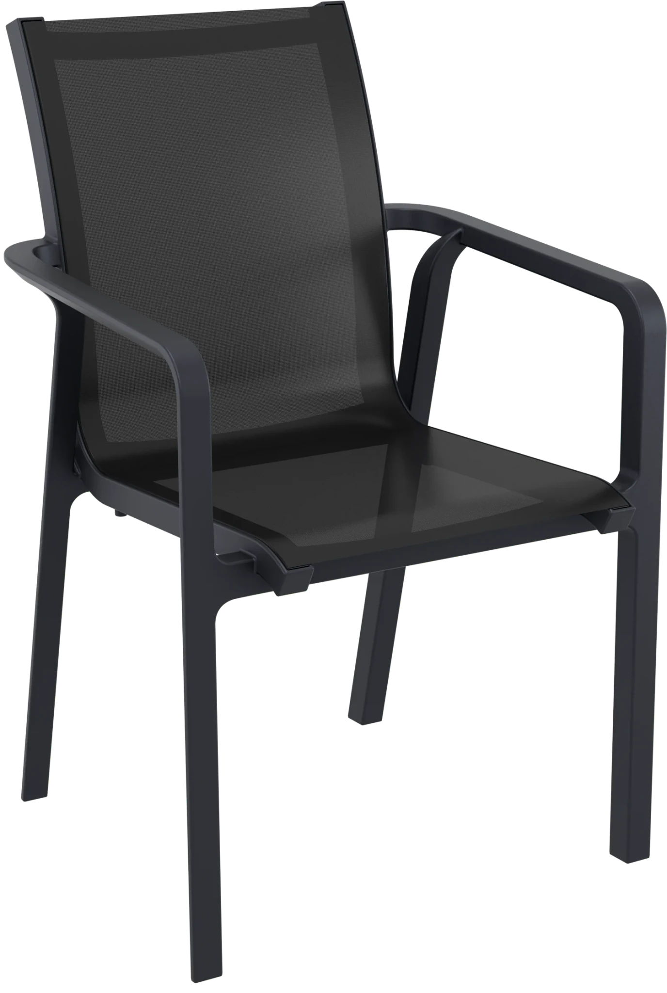 Siesta Pacific Arm Chair Black & Black | Office Furniture Designs