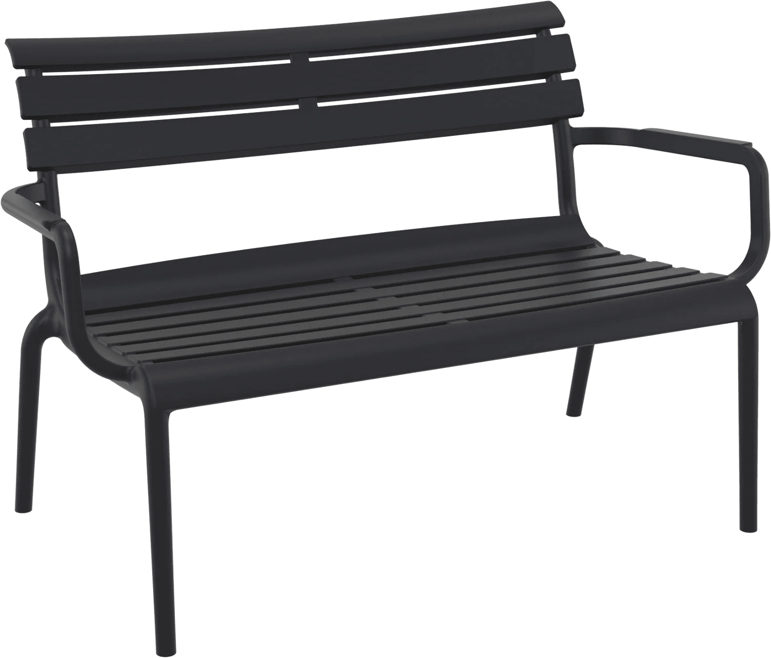 Siesta Paris 2 Seat Bench Seat Black | Office Furniture Designs