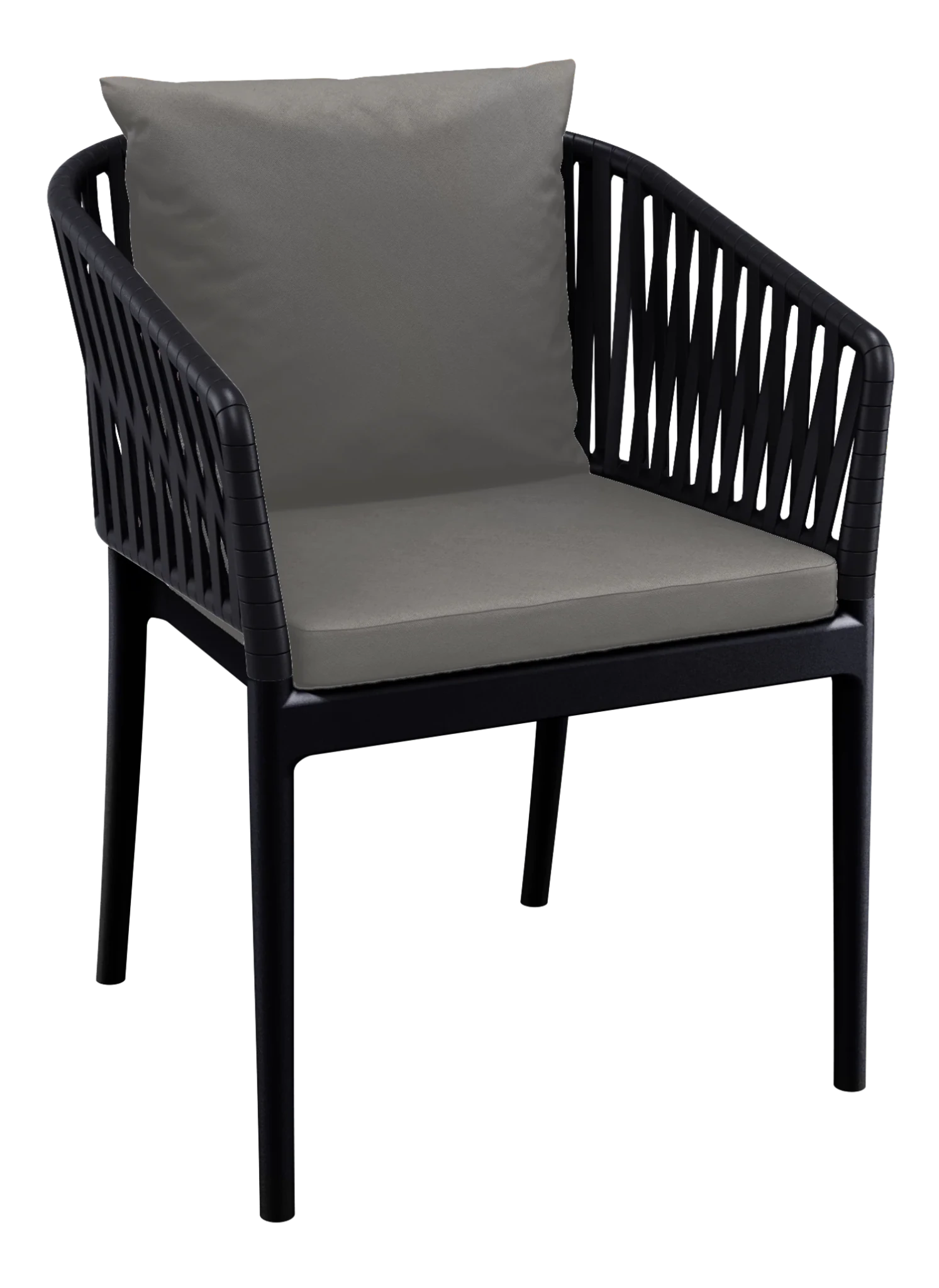 Siesta Portofino Armchair Black Dark Grey Cushions | Office Furniture Designs
