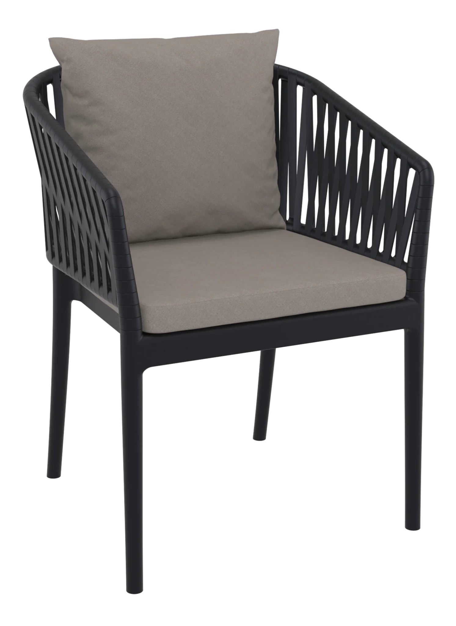 Siesta Portofino Armchair Black Light Brown Cushions | Office Furniture Designs