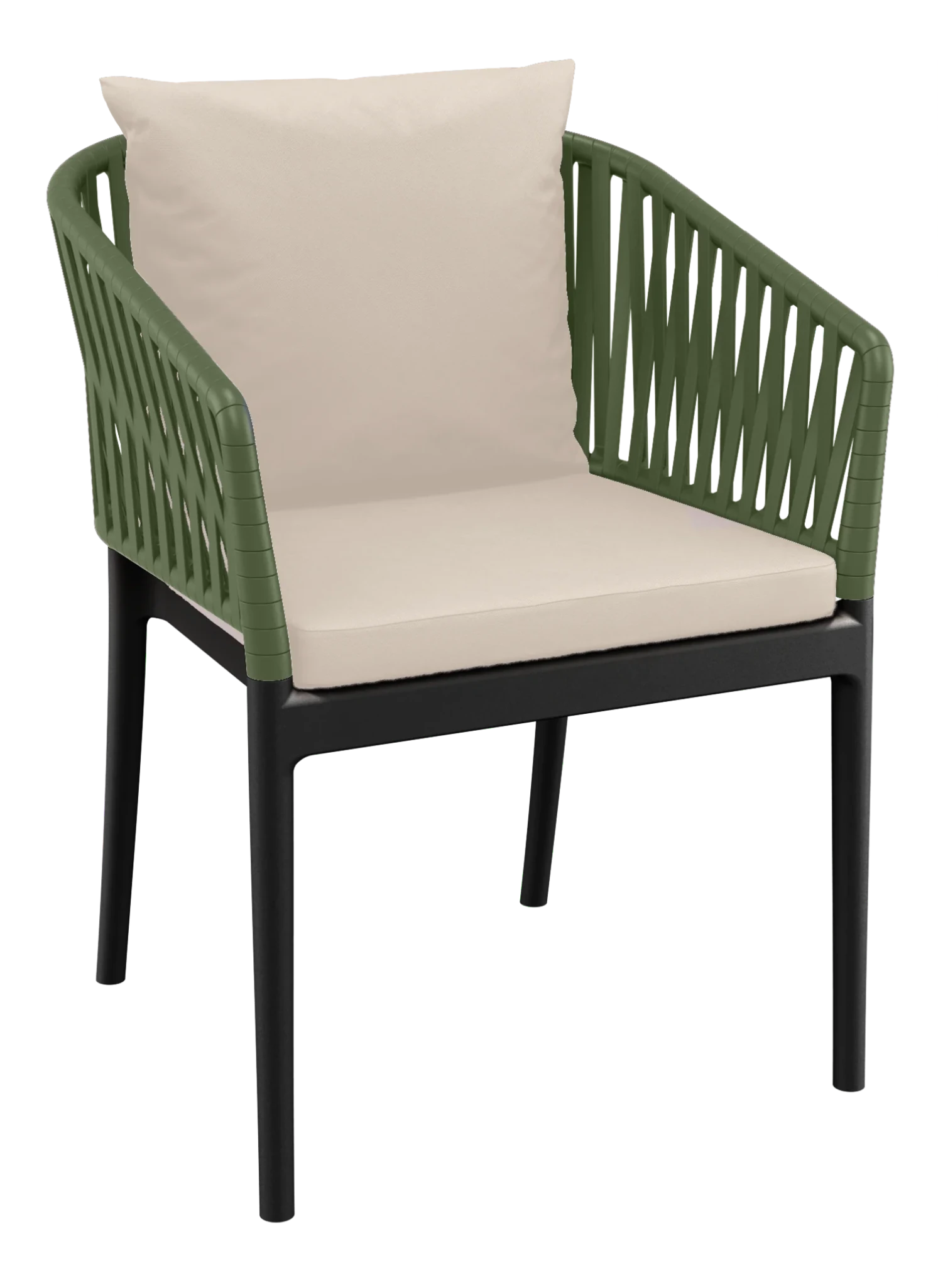 Siesta Portofino Armchair Black & Olive Beige Cushions | Office Furniture Designs