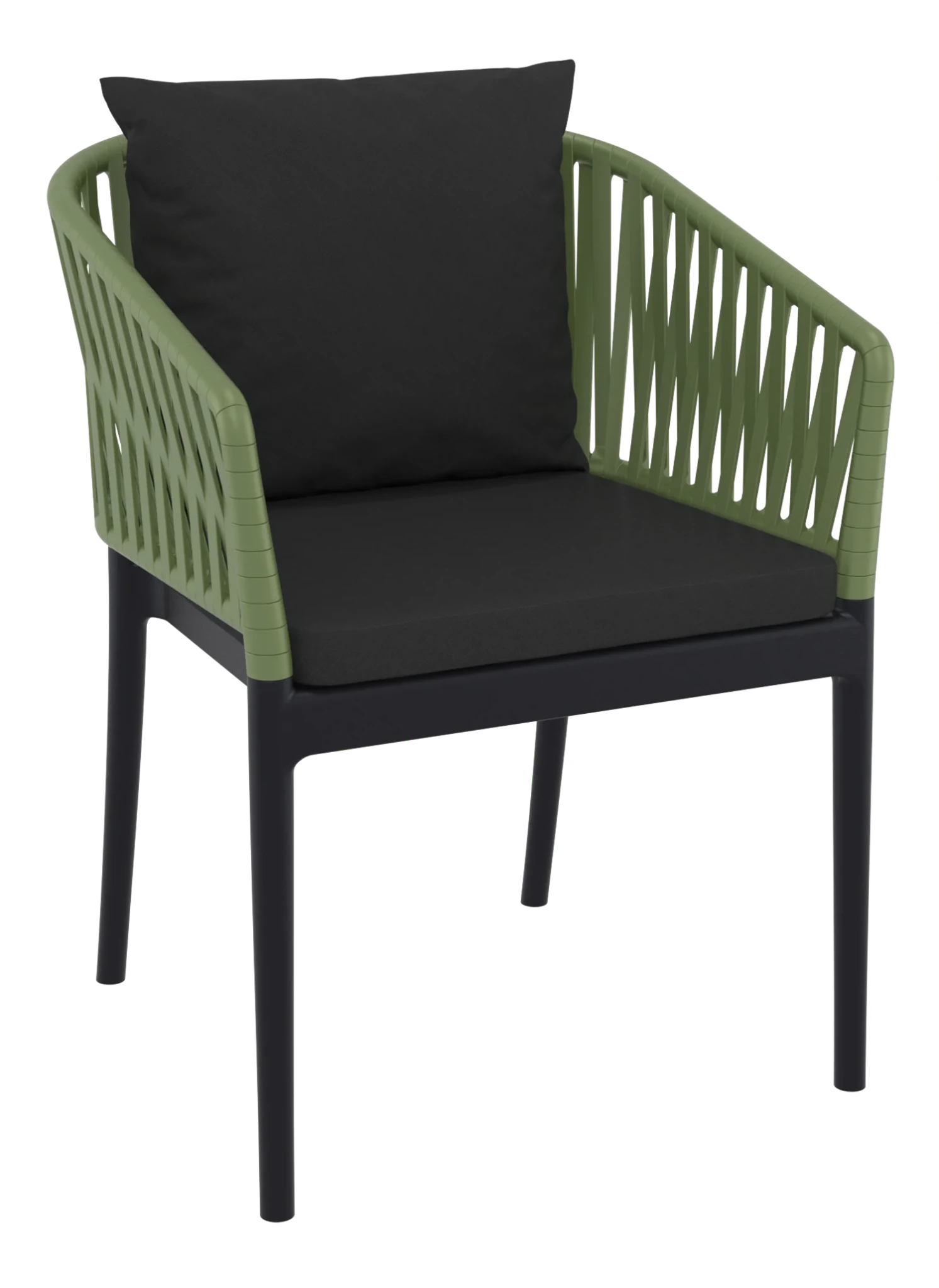 Siesta Portofino Armchair Black & Olive Black Cushions | Office Furniture Designs
