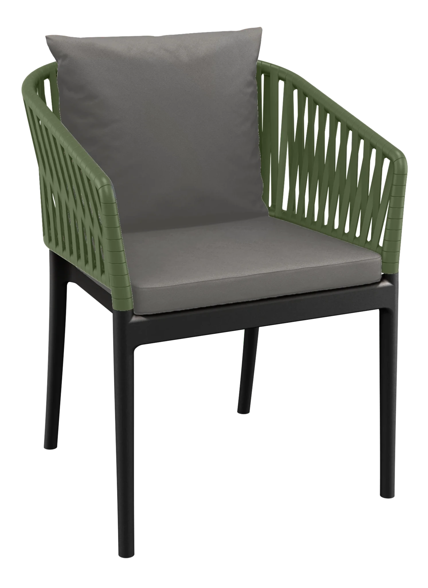 Siesta Portofino Armchair Black & Olive Dark Grey Cushions | Office Furniture Designs
