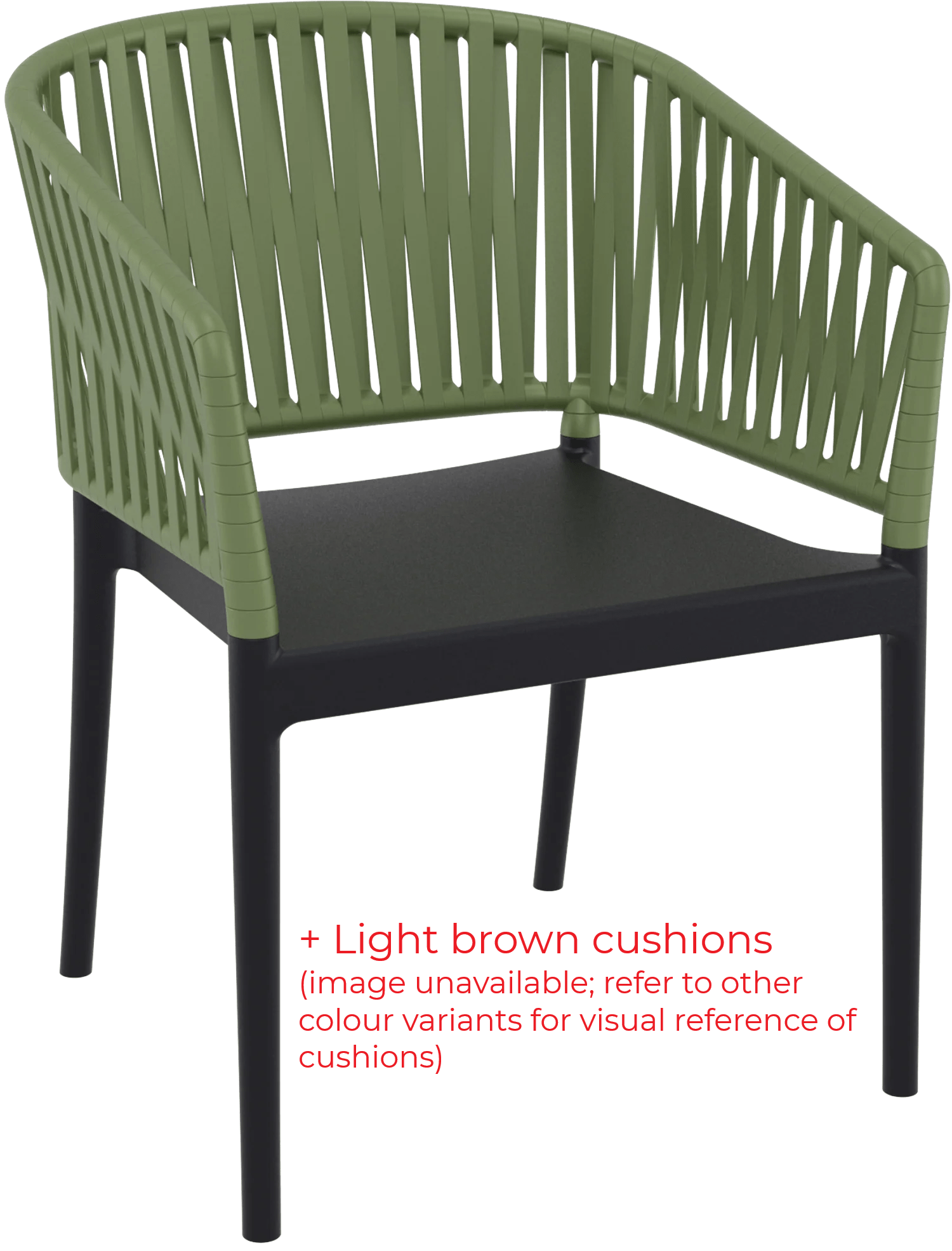 Siesta Portofino Armchair Black & Olive Light Brown Cushions | Office Furniture Designs