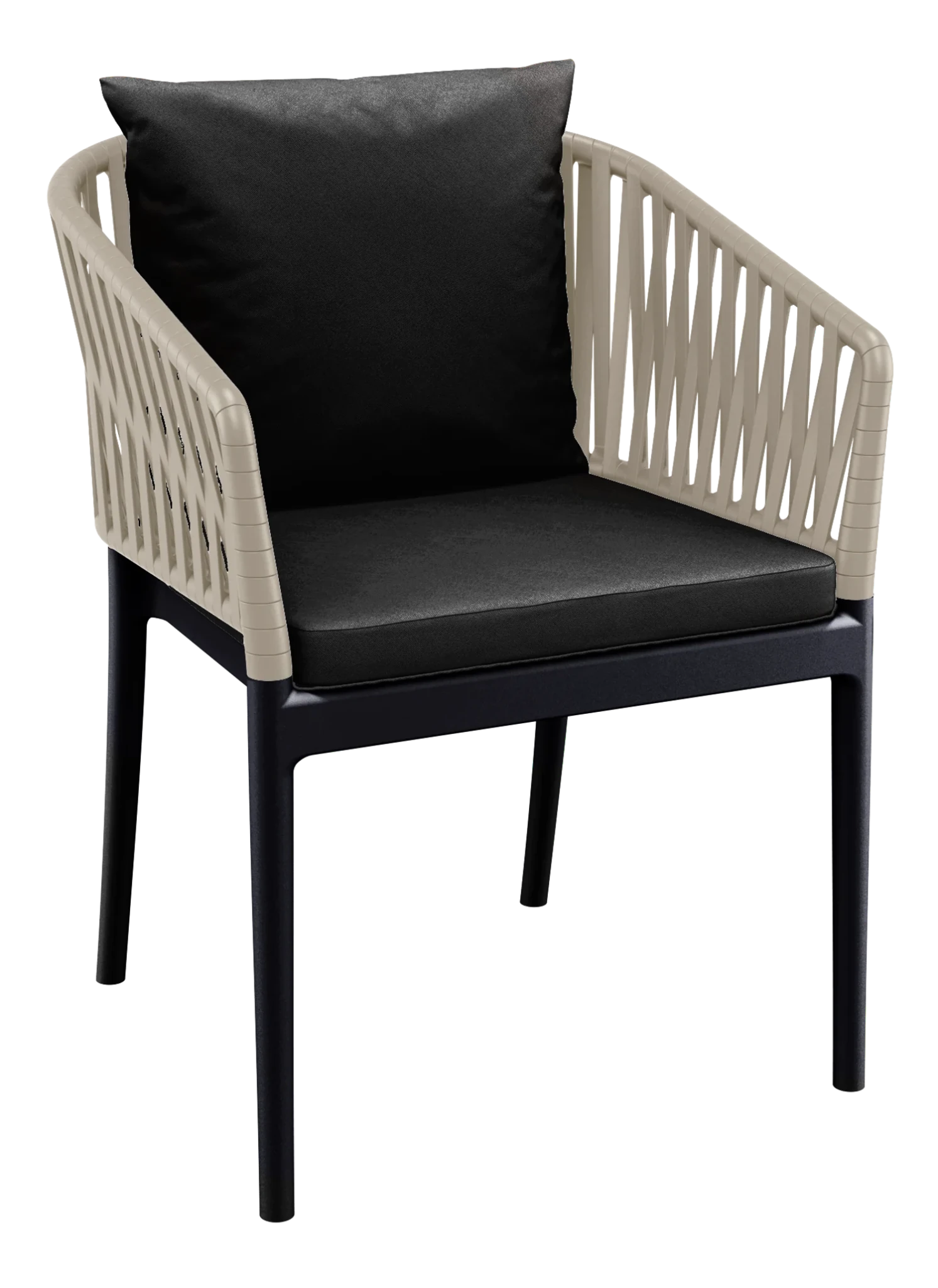 Siesta Portofino Armchair Black & Taupe Black Cushions | Office Furniture Designs