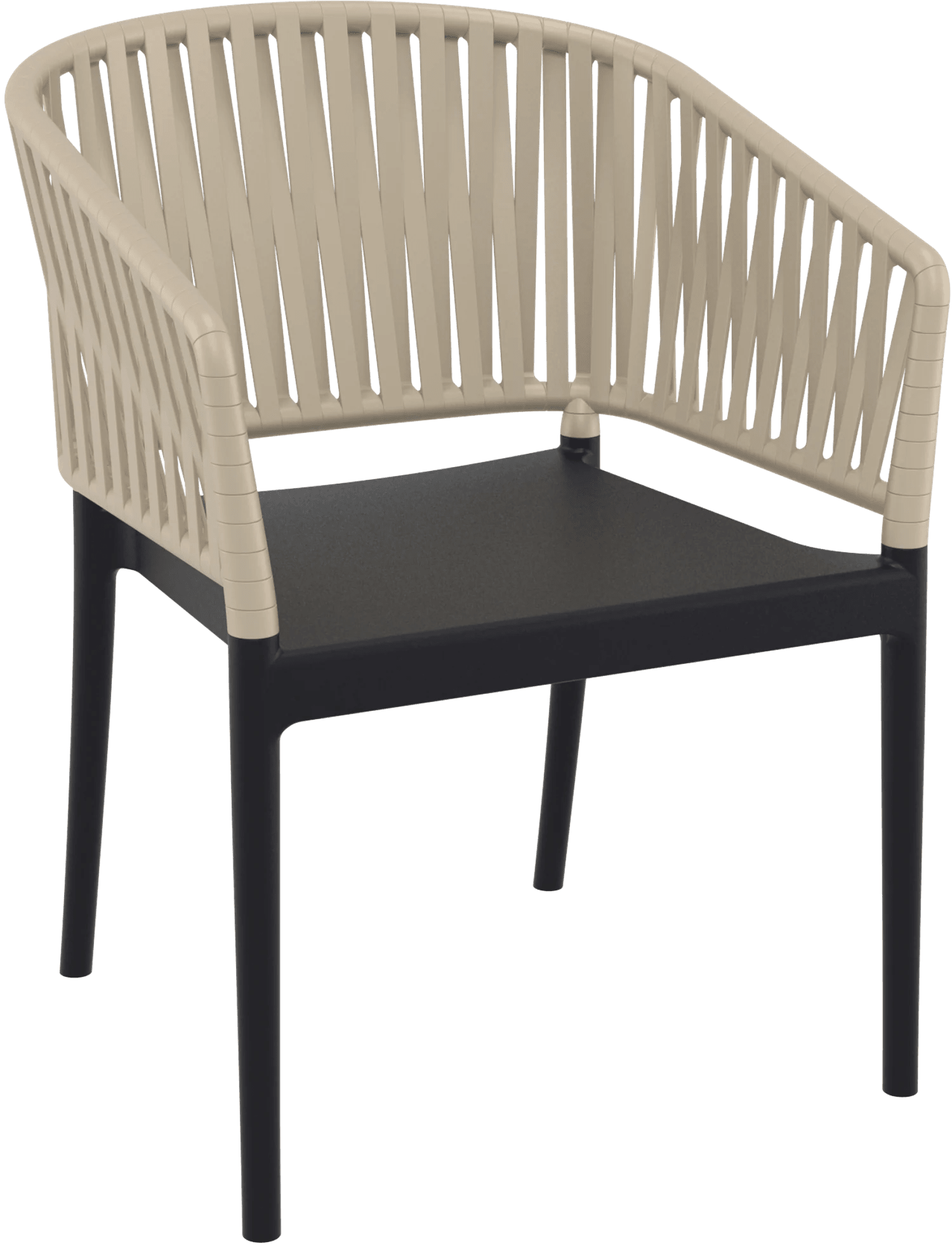 Siesta Portofino Armchair Black & Taupe No Cushions | Office Furniture Designs