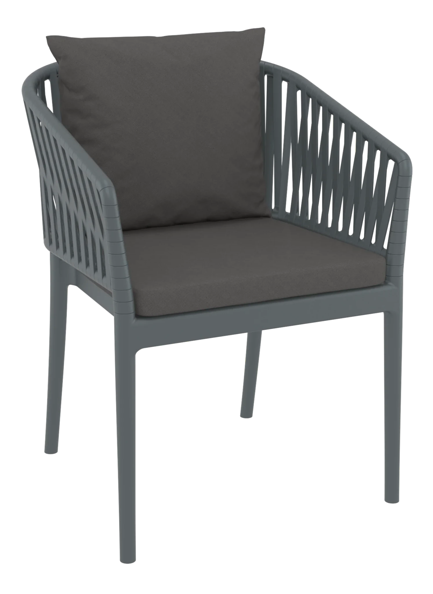 Siesta Portofino Armchair Dark Grey Dark Grey Cushions | Office Furniture Designs