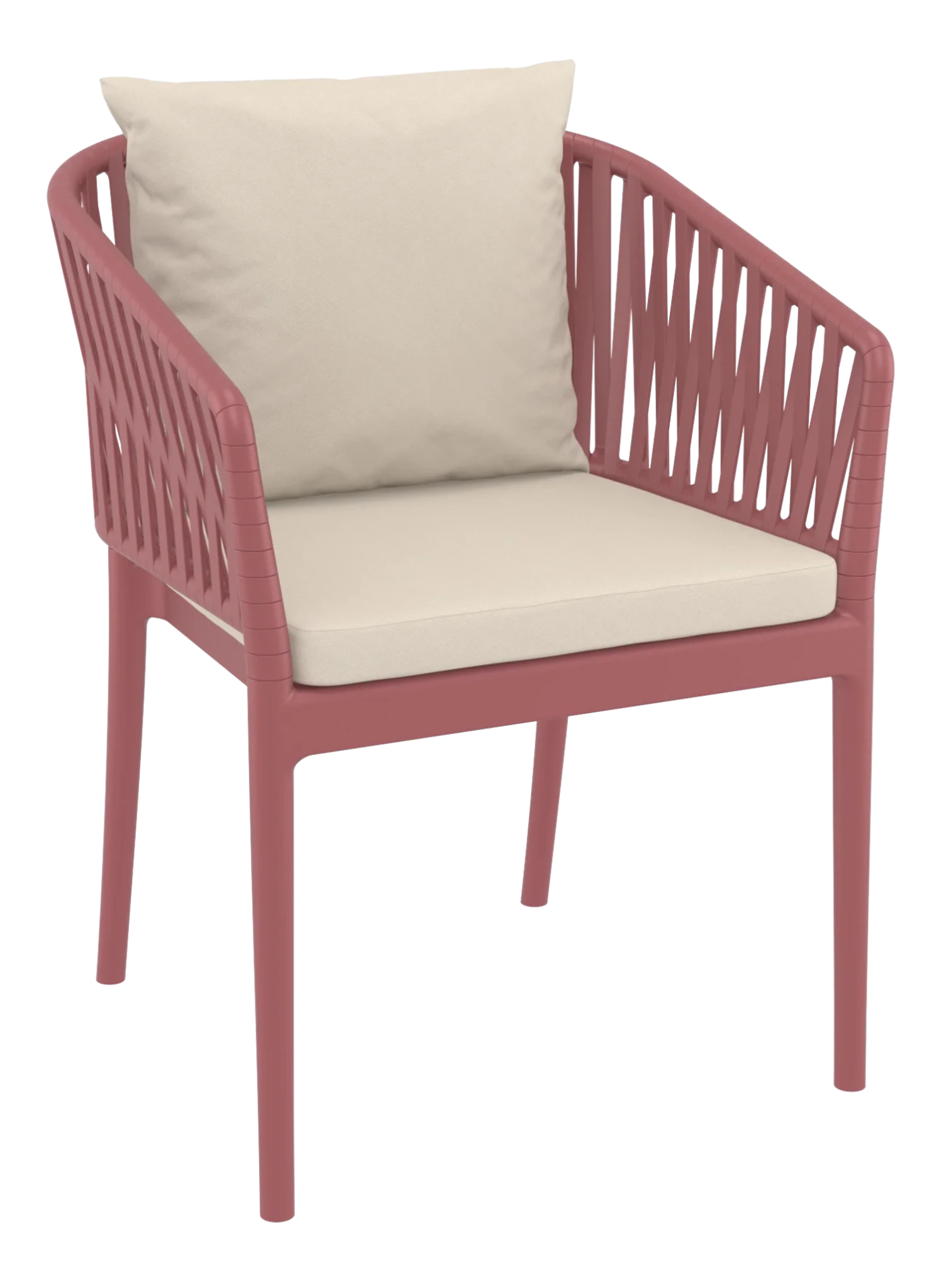 Siesta Portofino Armchair Marsala Beige Cushions | Office Furniture Designs