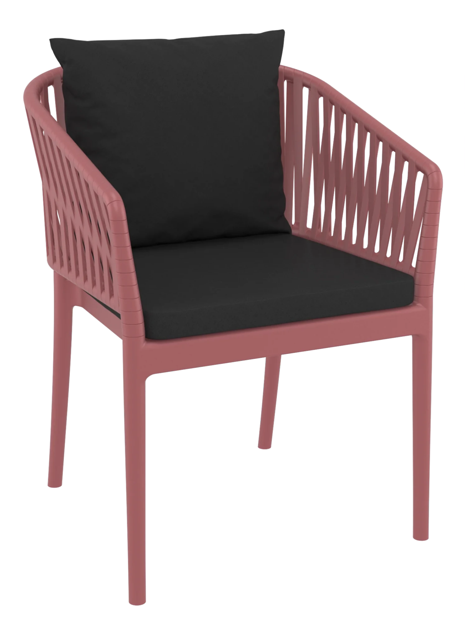 Siesta Portofino Armchair Marsala Black Cushions | Office Furniture Designs